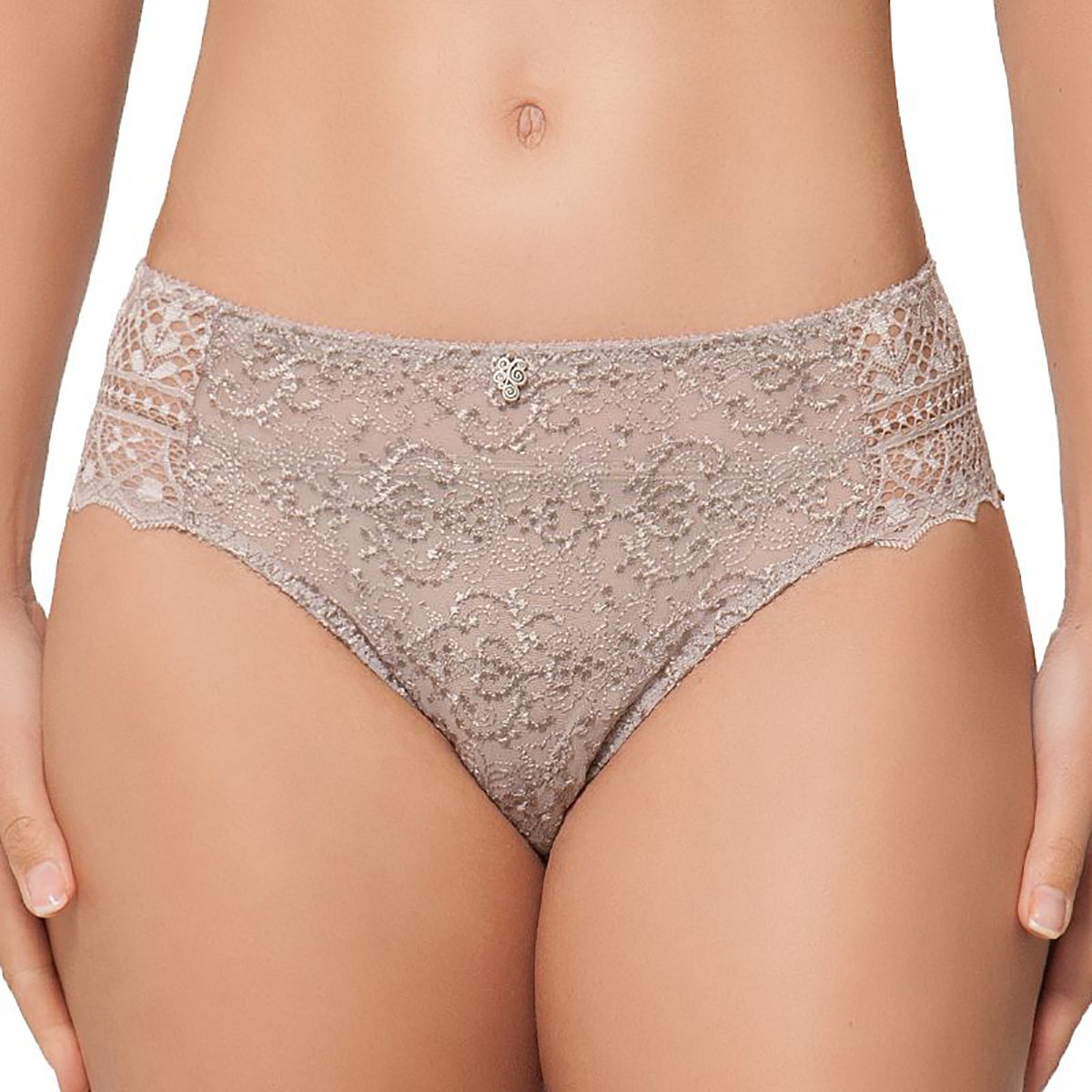 Empreinte cassiopee lace brief panty in rose nude french lingerie canada linea intima