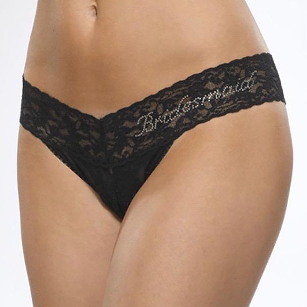 Hanky Panky Bridesmaid Low Rise Thong in Black 491031