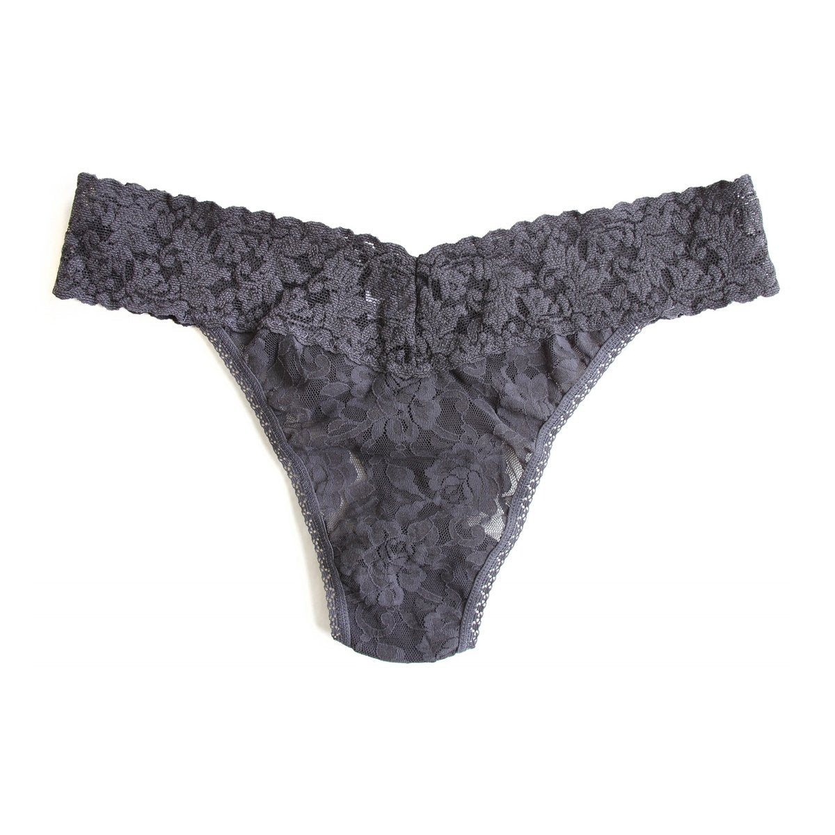 Hanky Panky Signature Lace Original Rise Thong in Granite 4811