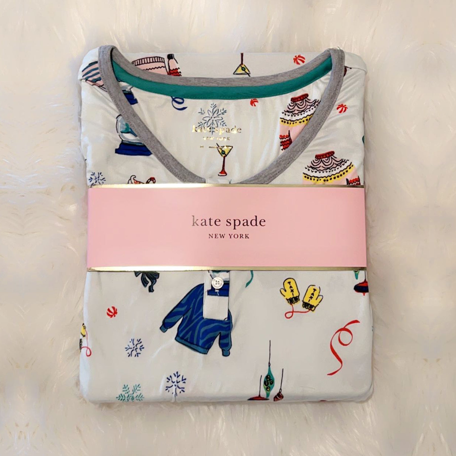 Kate Spade LS Printed Jogger PJ Set