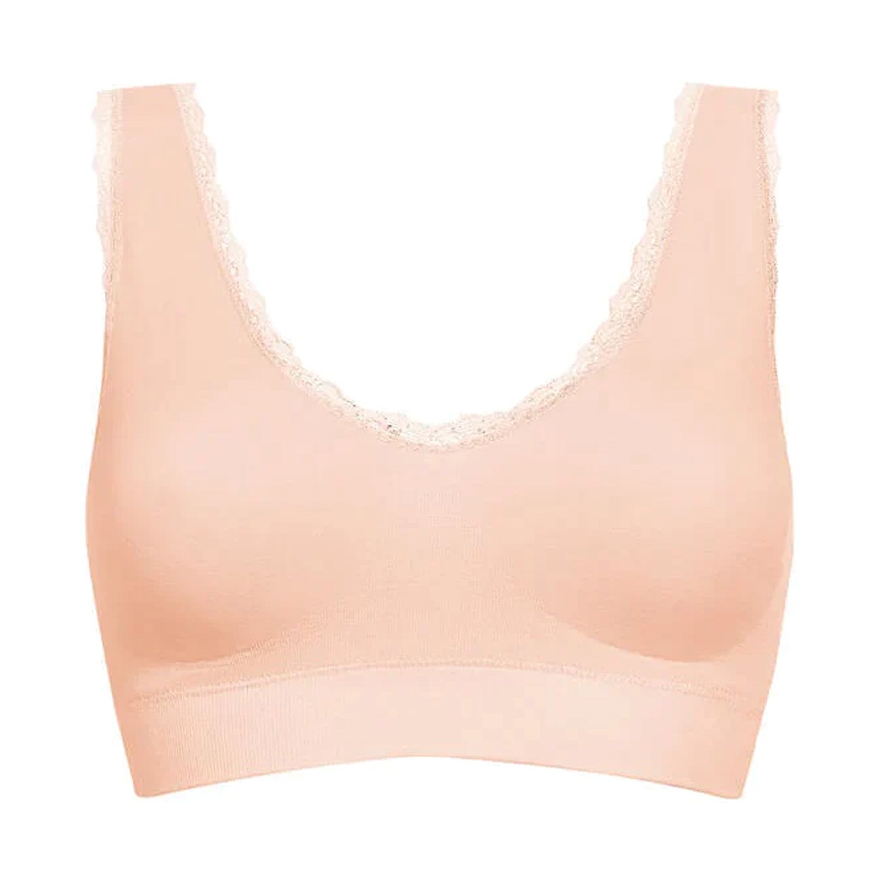 Amoena Kitty Wireless and seamless Bra in peachy pink no model