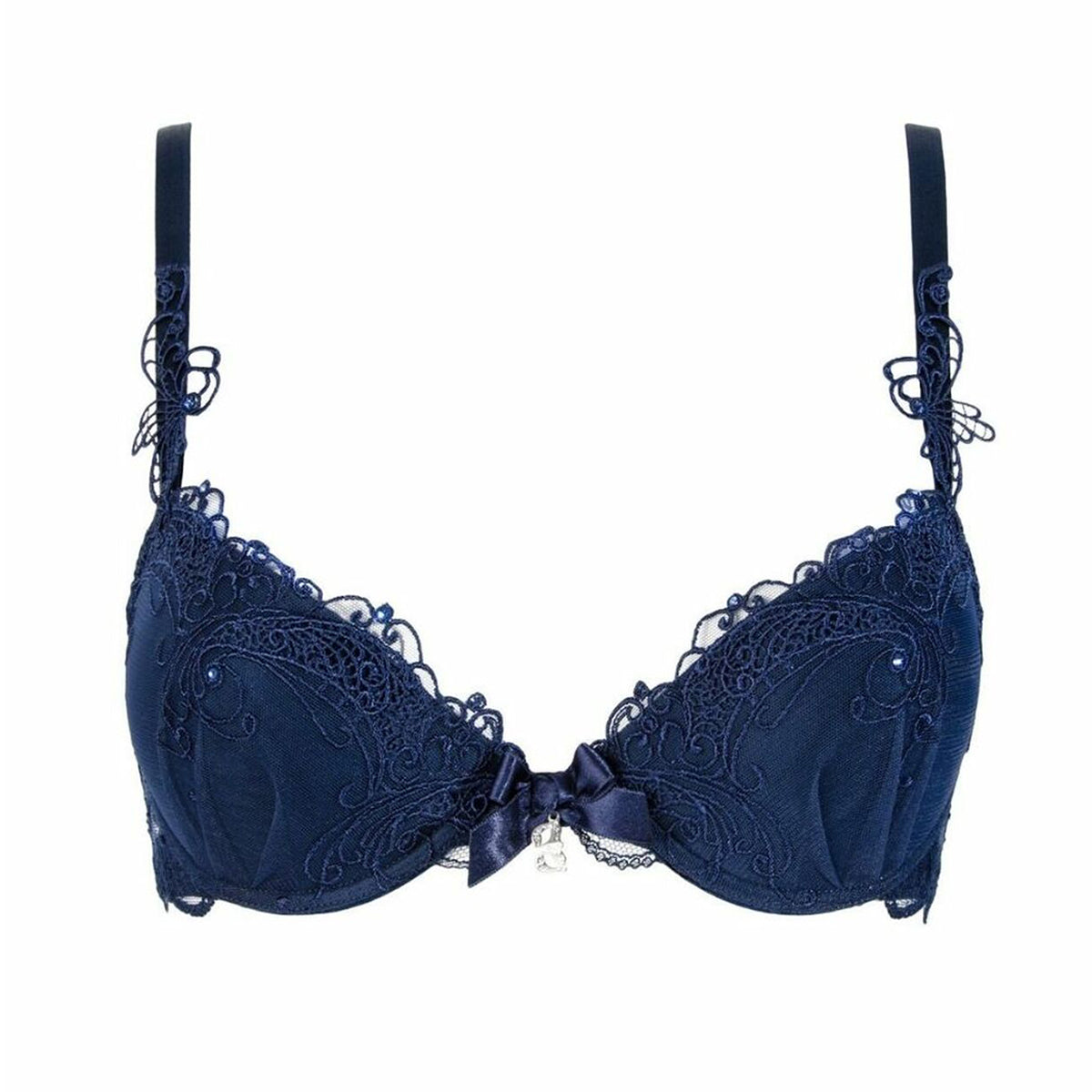 Underwired bra with Calais lace by Lise Charmel Collection Soir de Venise  blue
