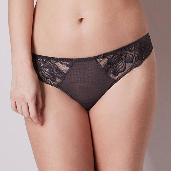 Simone Perele Promesse Thong in Charcoal