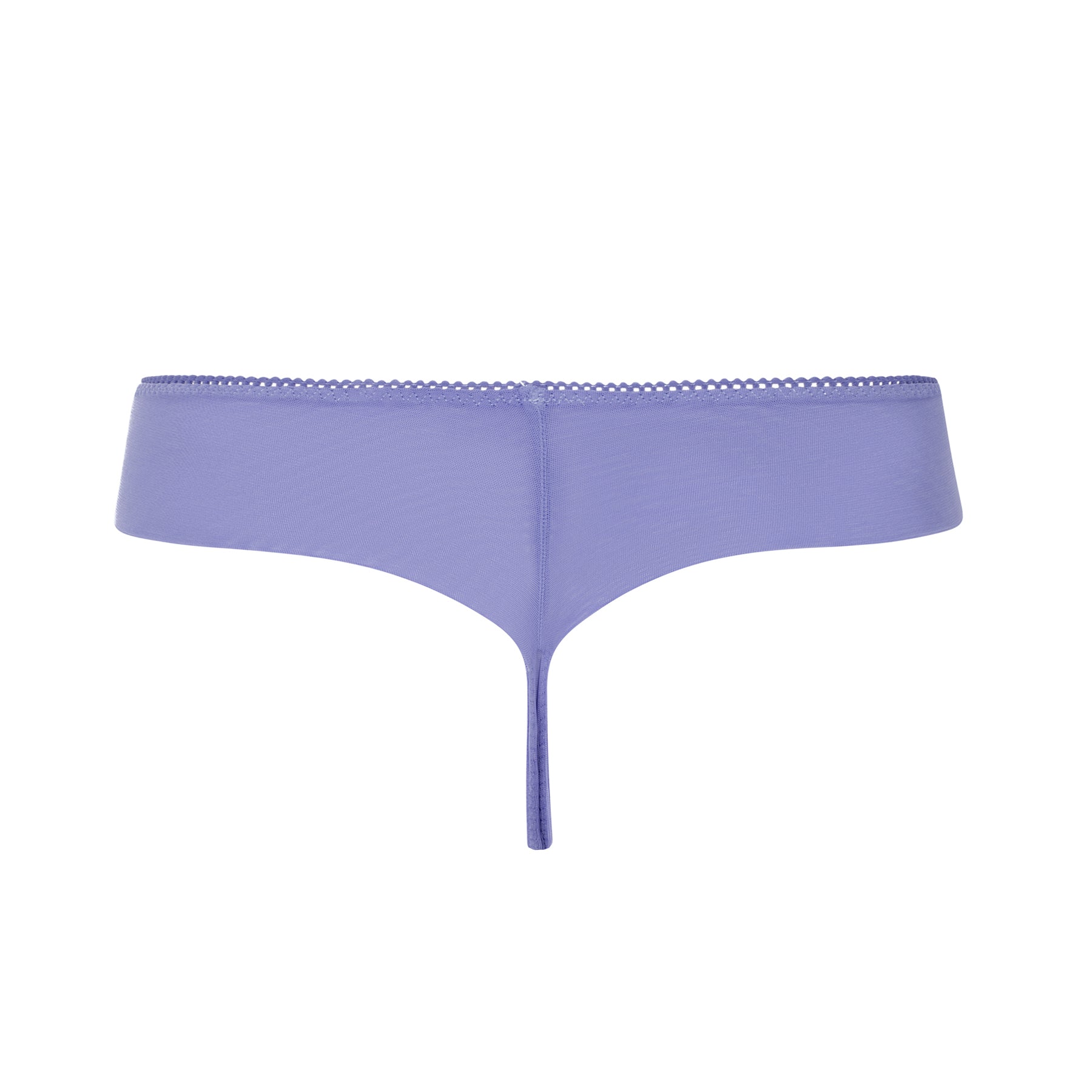 A flat-lay image of the lavender thong, showcasing the smooth waistband and minimalistic back design.