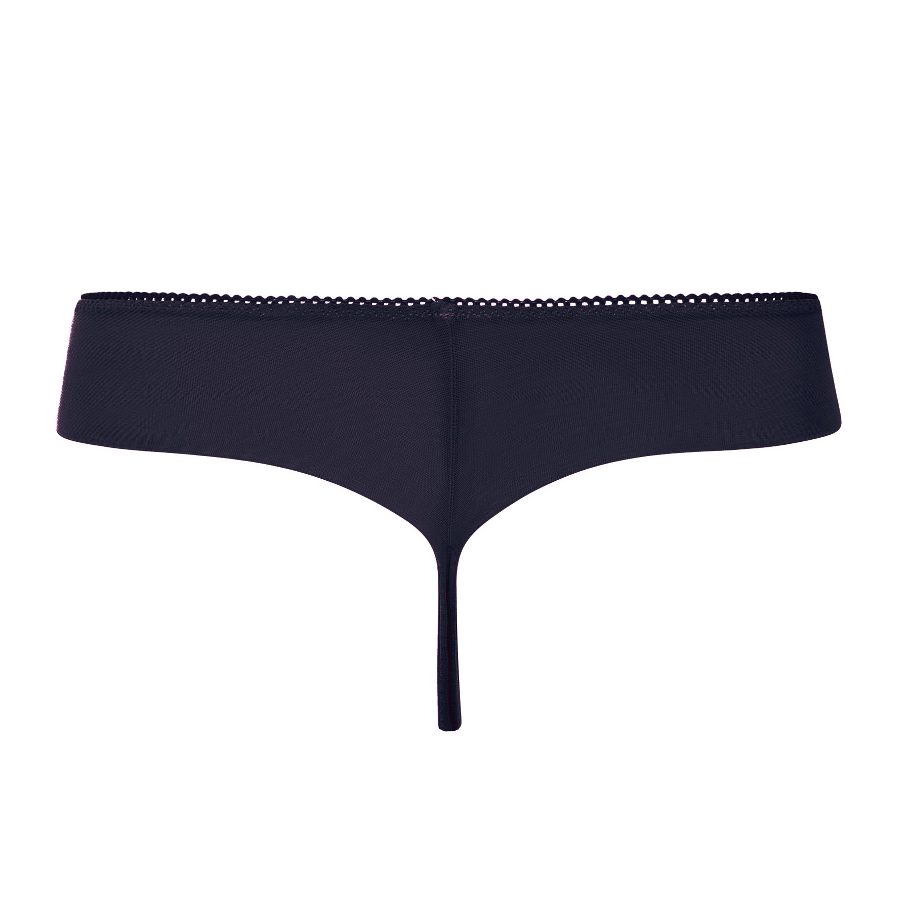 Back view of Empreinte Tess thong in Marine with smooth seamless fabric and invisible finish under clothing