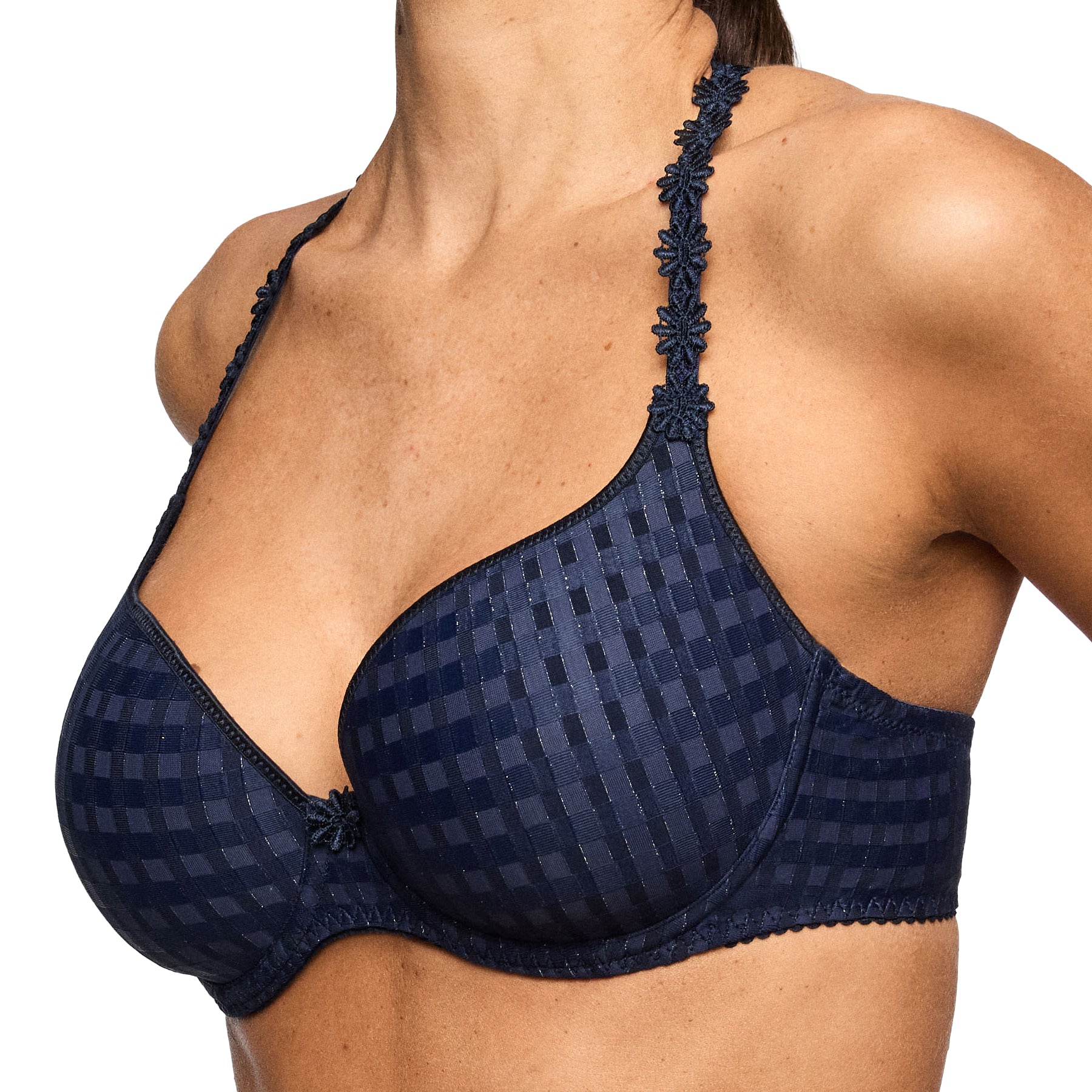 Marie Jo Avero Padded Heart Shape Bra in Velvet Blue back view with J-hook straps