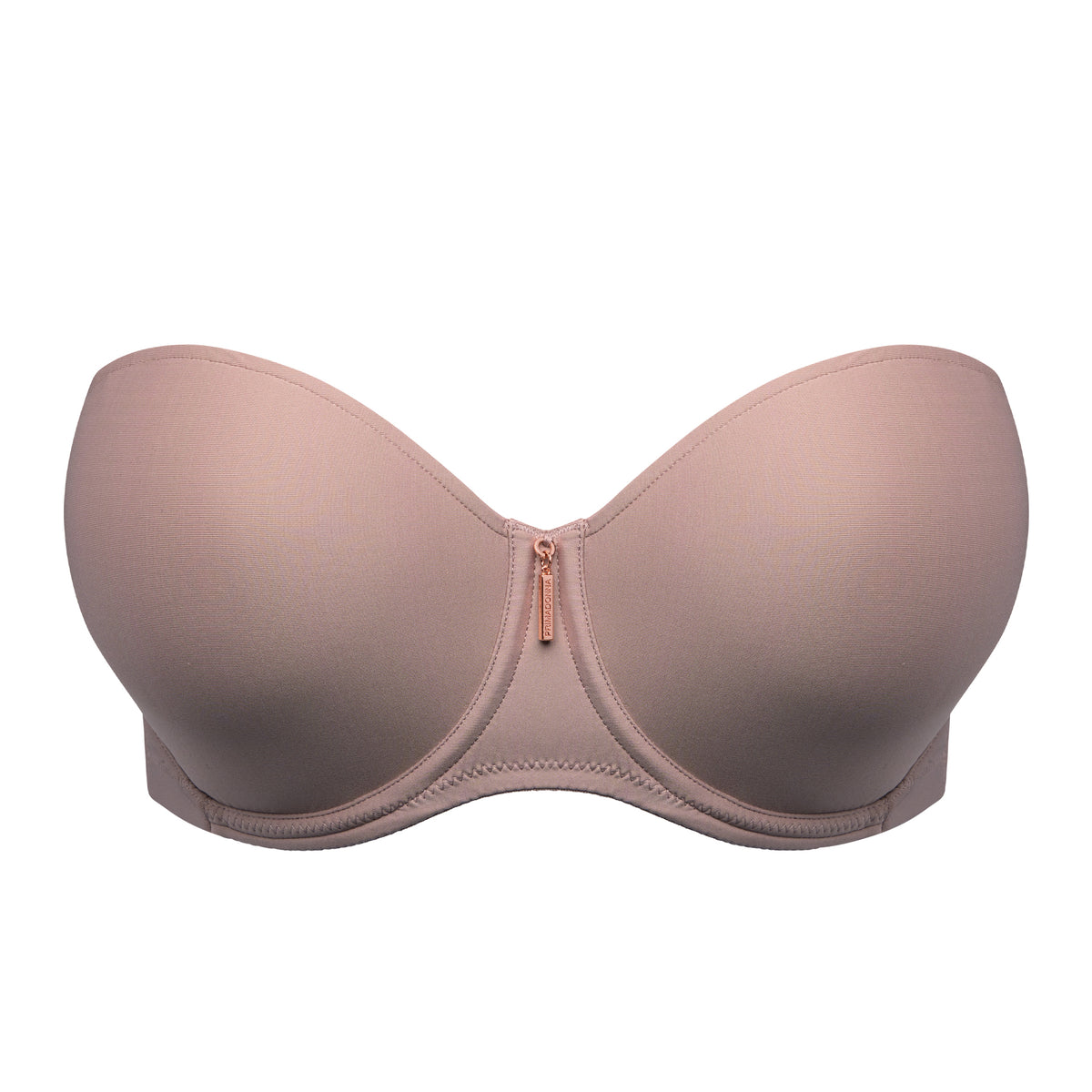 Front view of Strapless Twist strapless bra in Cosmetic with removable straps and smooth molded cups.