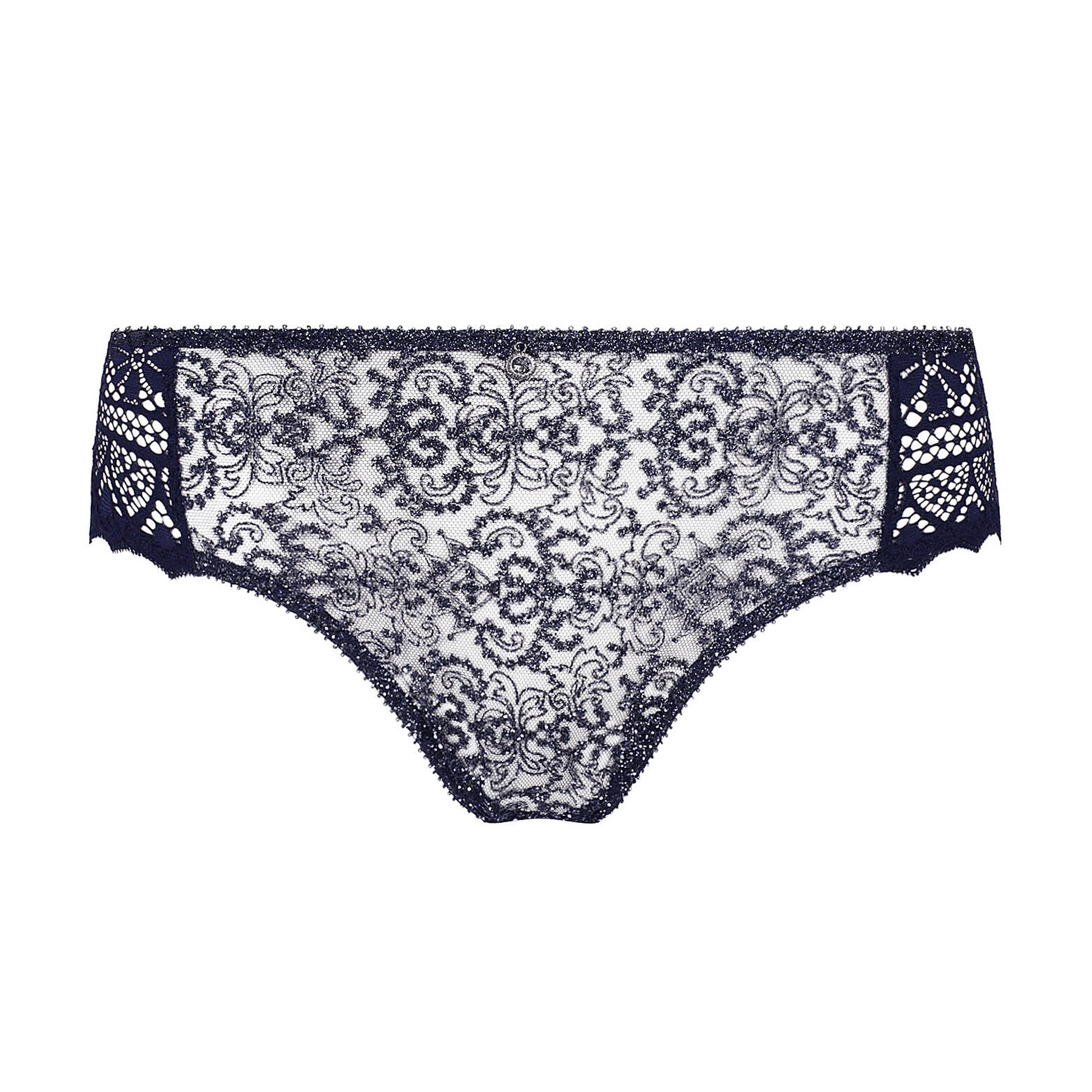 Lace underwear with floral pattern on a white background