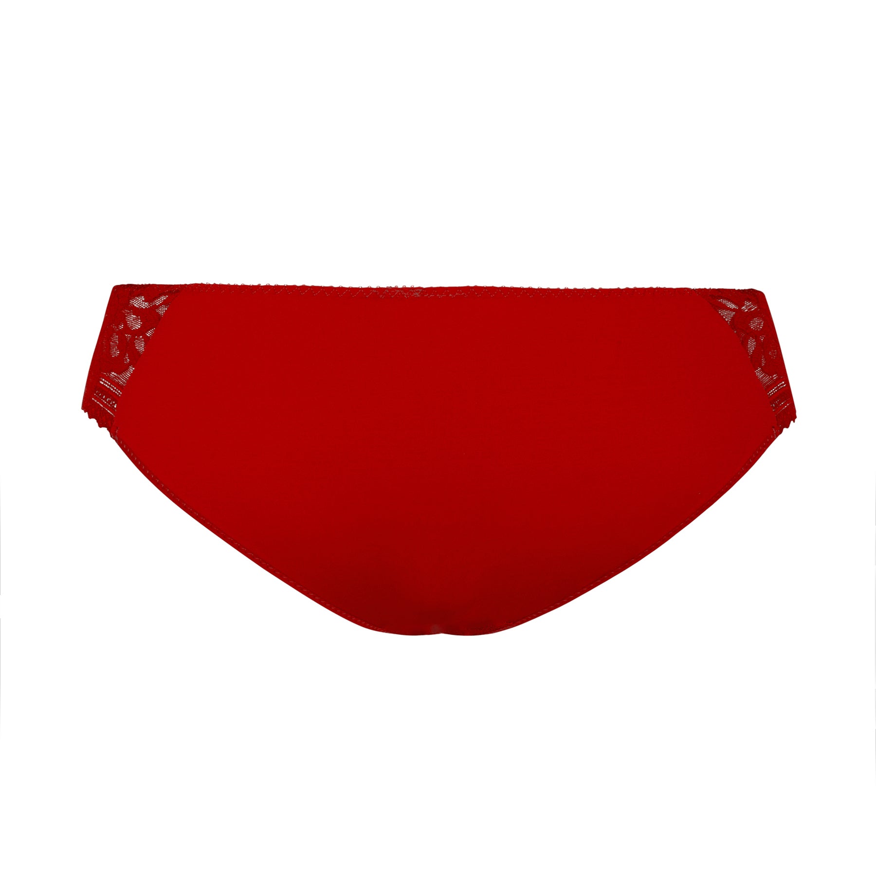Red smooth back brief with lace side panels and seamless finish