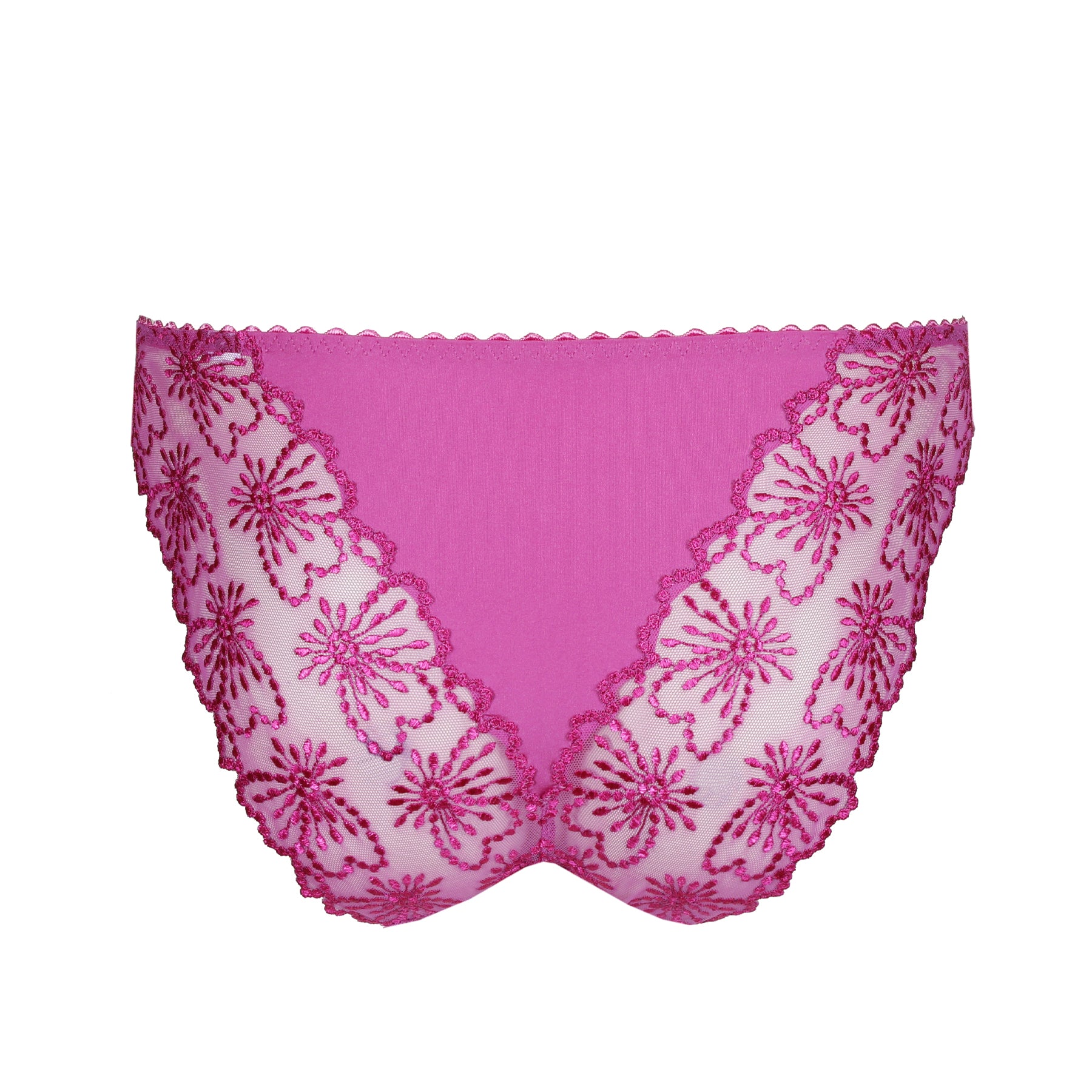 Back view of Marie Jo Jane Italian brief in Orchid Bliss with sheer floral lace and scalloped edges