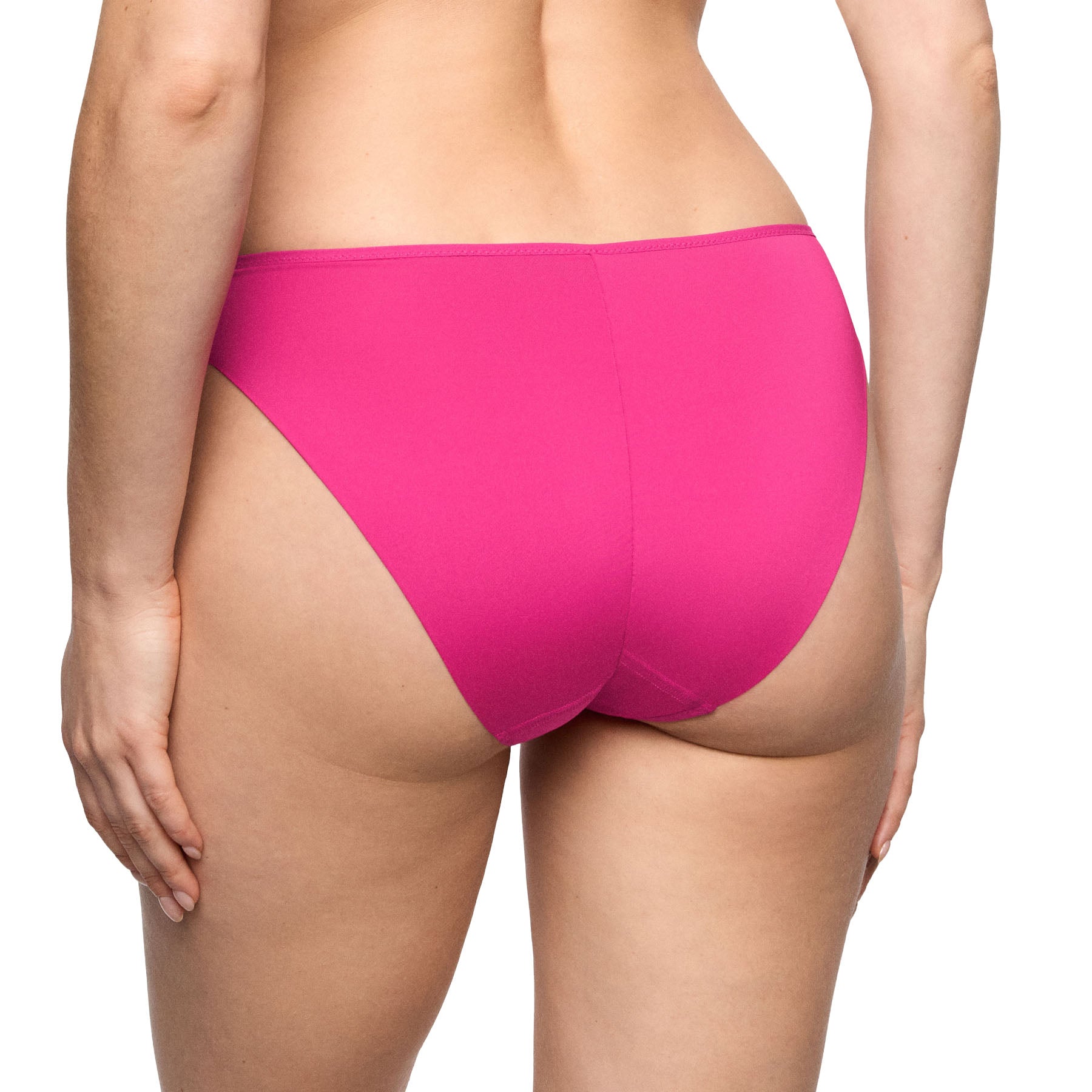 Back view of the very berry pink bikini brief with a smooth, seamless back for comfortable everyday wear and minimal visibility under clothing.