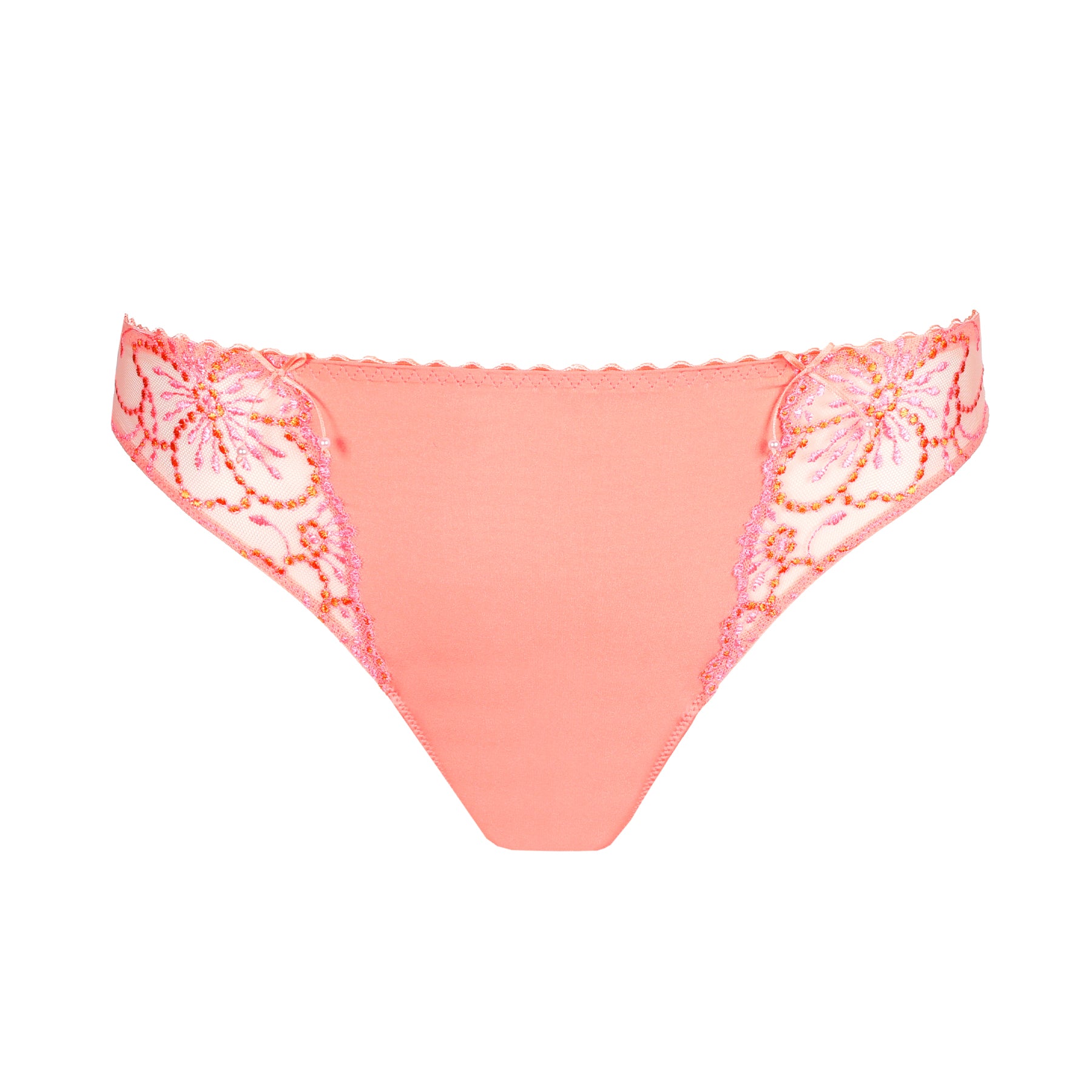 Brazilian briefs with an elegant cut and a comfortable fit. Cheerful mix of orange and pink.