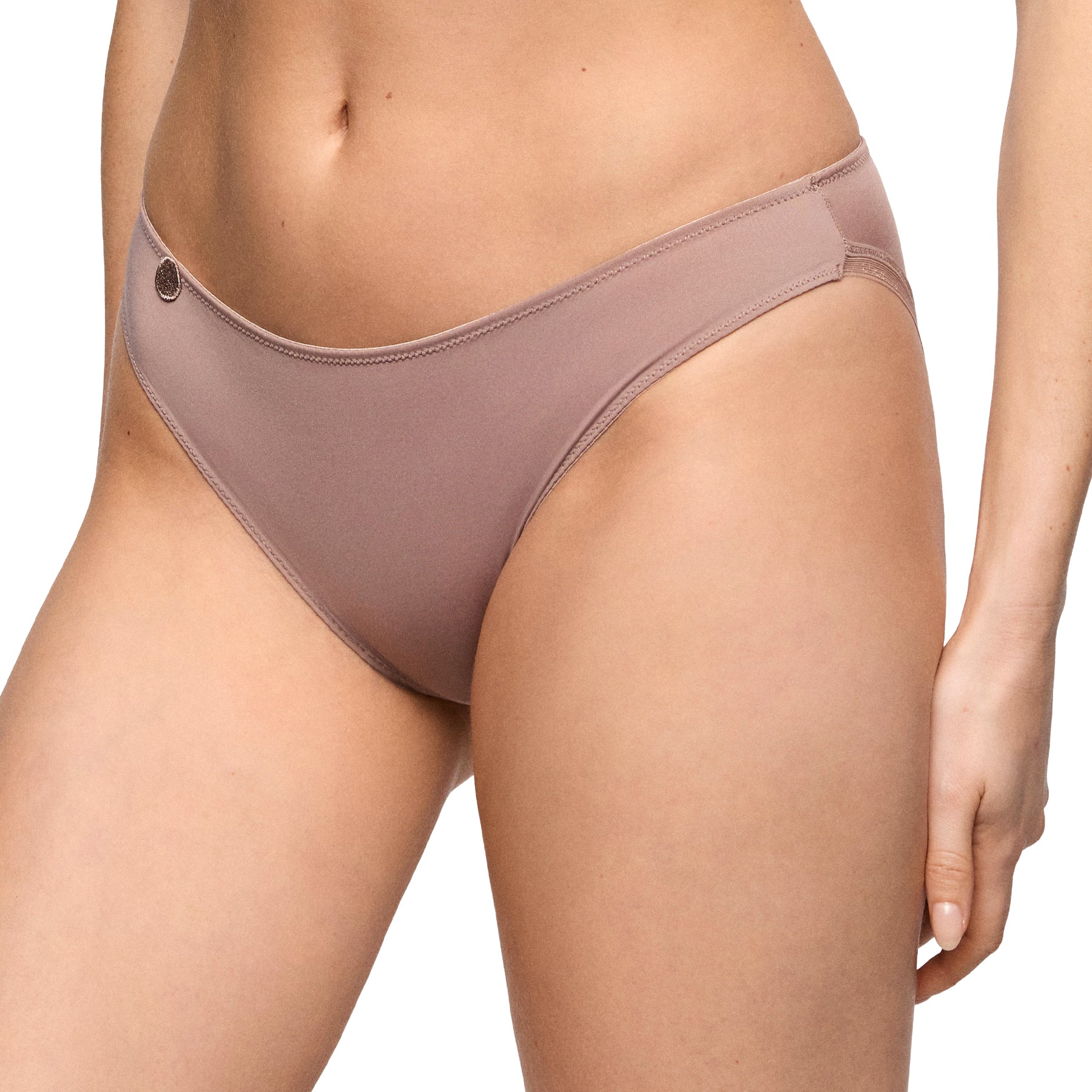 Cosmetic nude bikini brief front detail with smooth lightweight fabric and comfortable everyday fit.