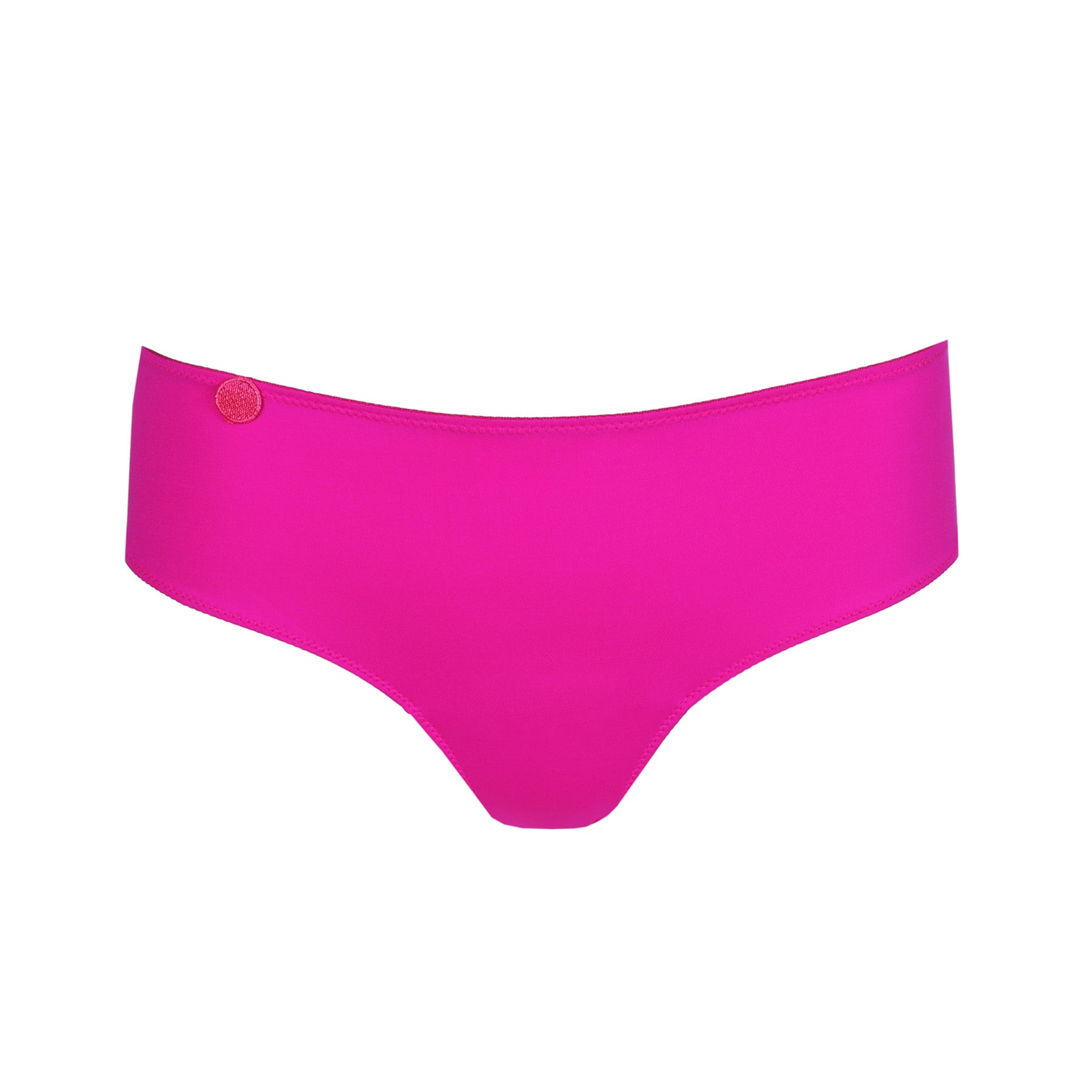 Influencer pink hipster brief with smooth microfiber fabric displayed on white background