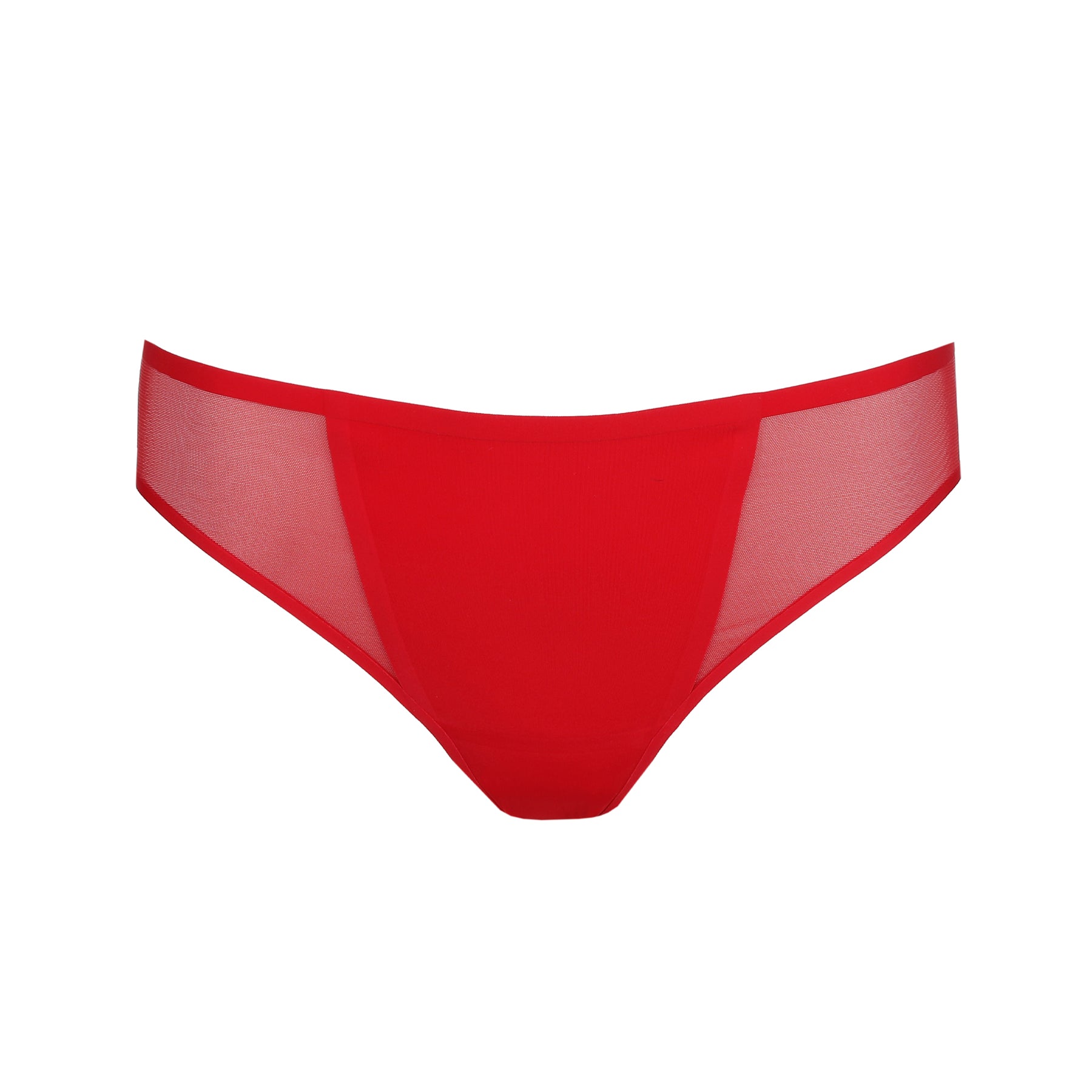 Red mesh underwear on a white background