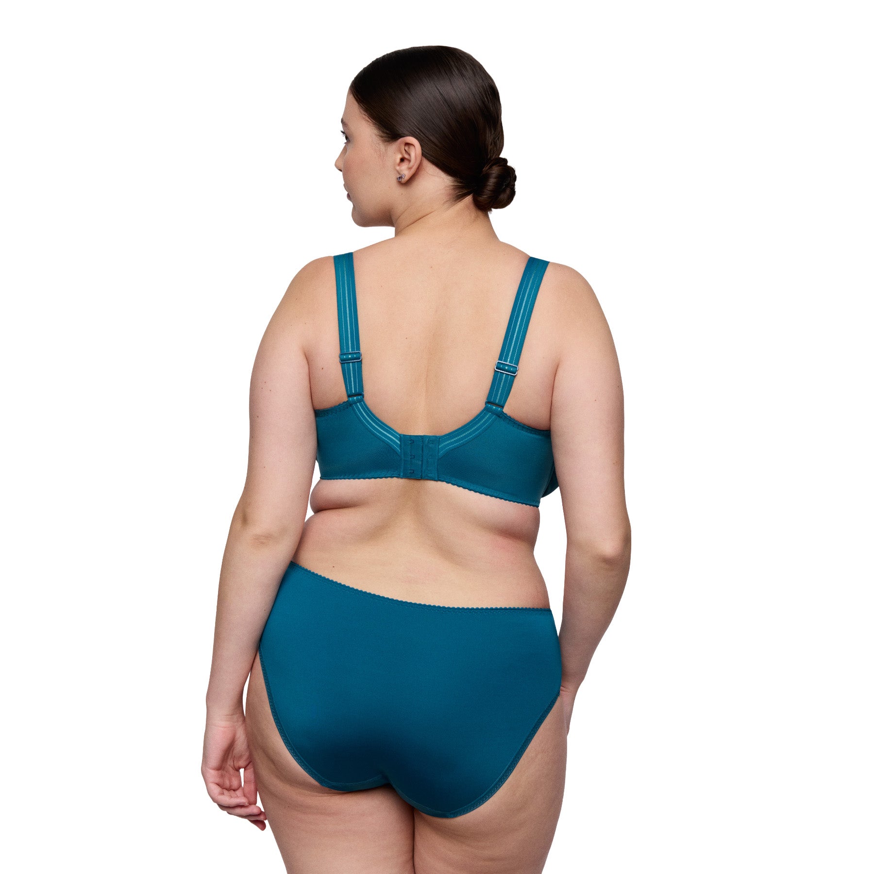 Back view of PrimaDonna Deauville full brief in Peacock blue with smooth microfiber fabric and full coverage