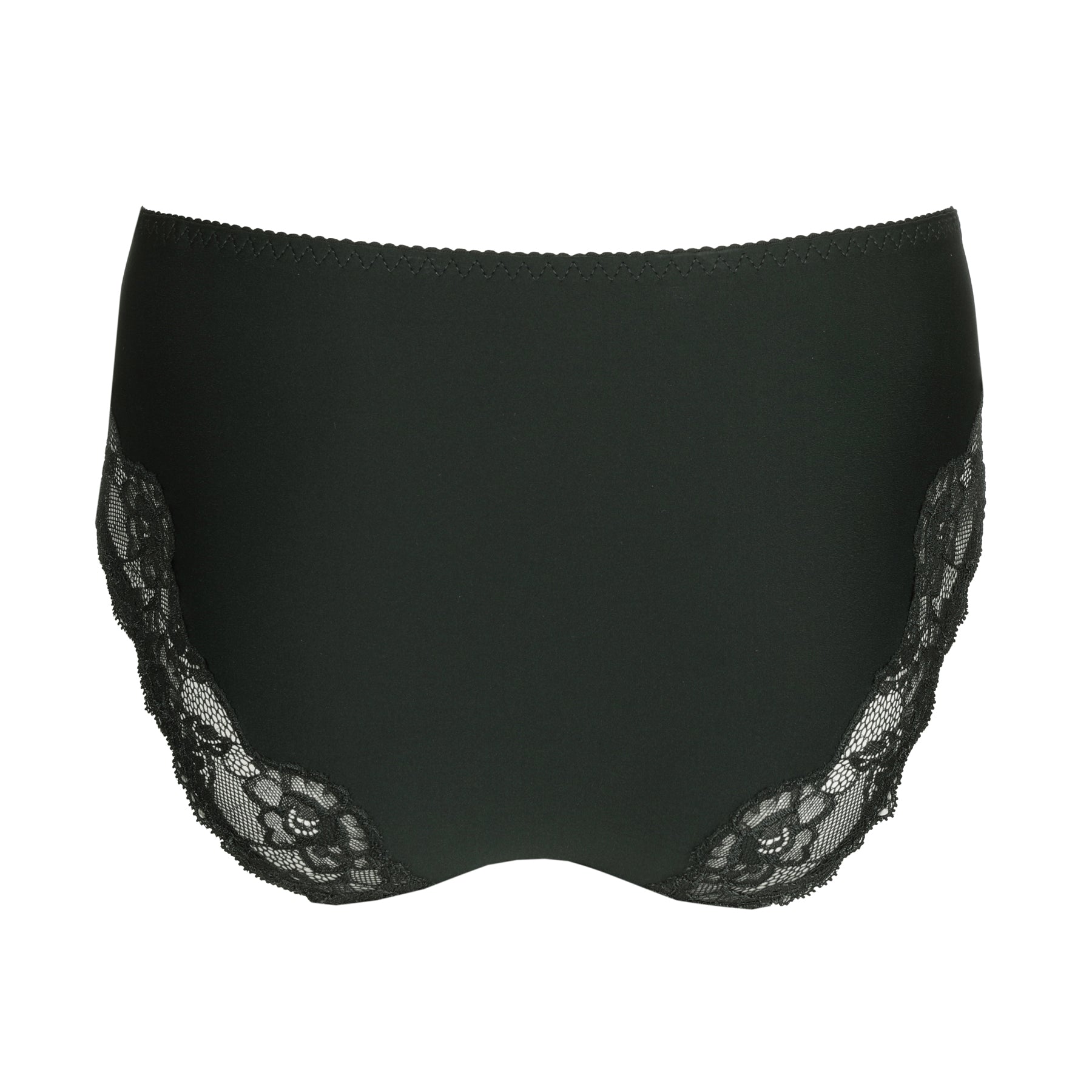 Back view of PrimaDonna Madison full brief in deep green with smooth fabric and lace accents.