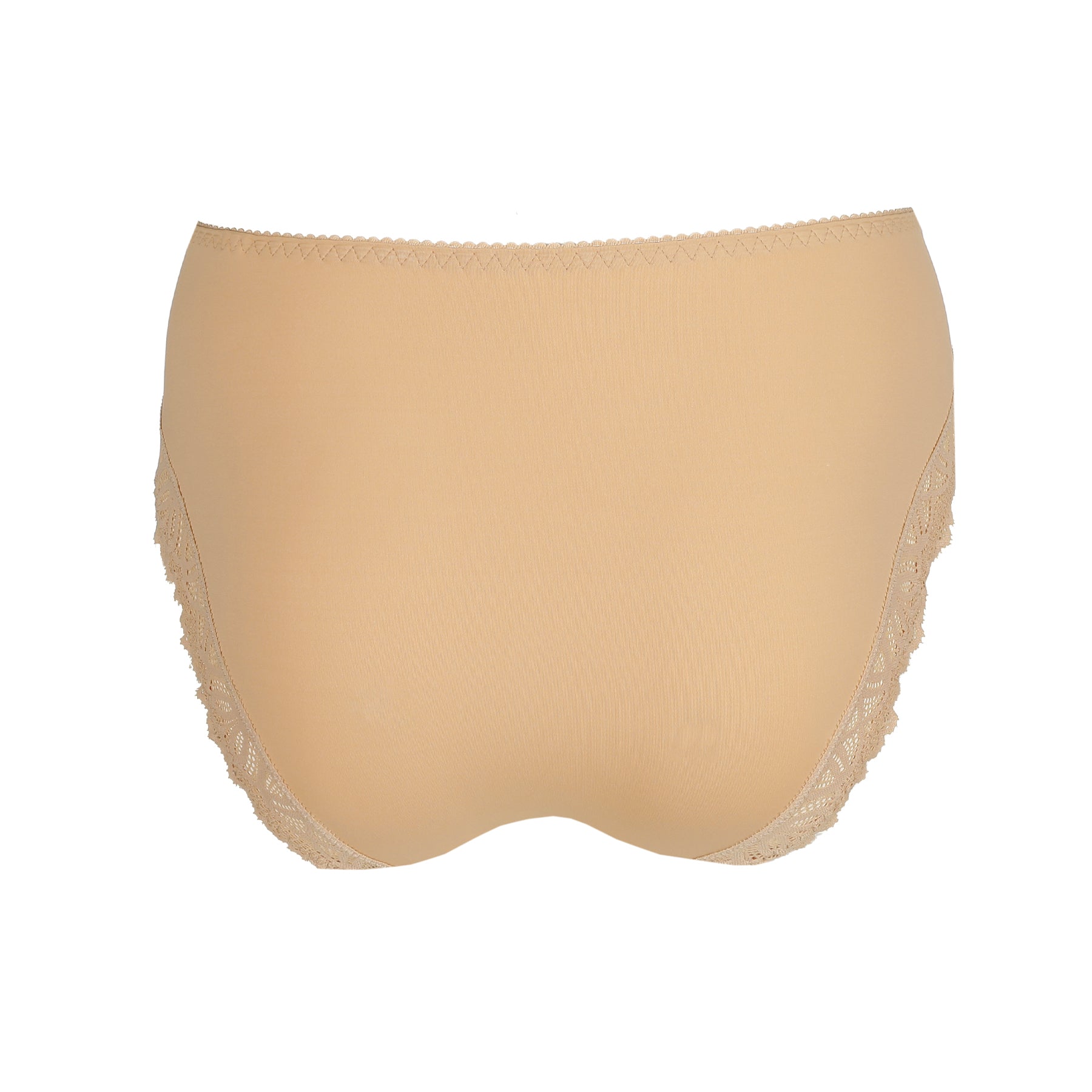 Nude full coverage brief back view with seamless finish and soft stretch fabric