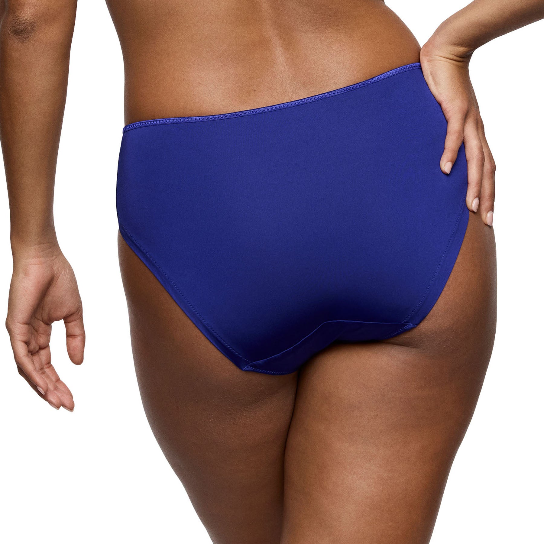 Back view of the Crazy Blue basic brief featuring smooth microfiber and full rear coverage.