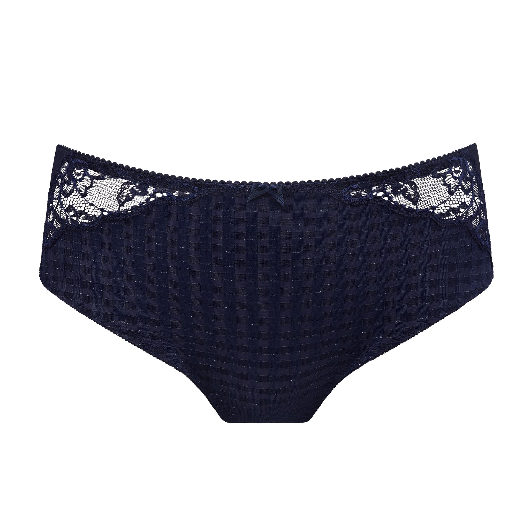 PrimaDonna Madison Full Brief in Navy basics, designed with smooth supportive fabric, delicate lace inserts, and comfortable full coverage.