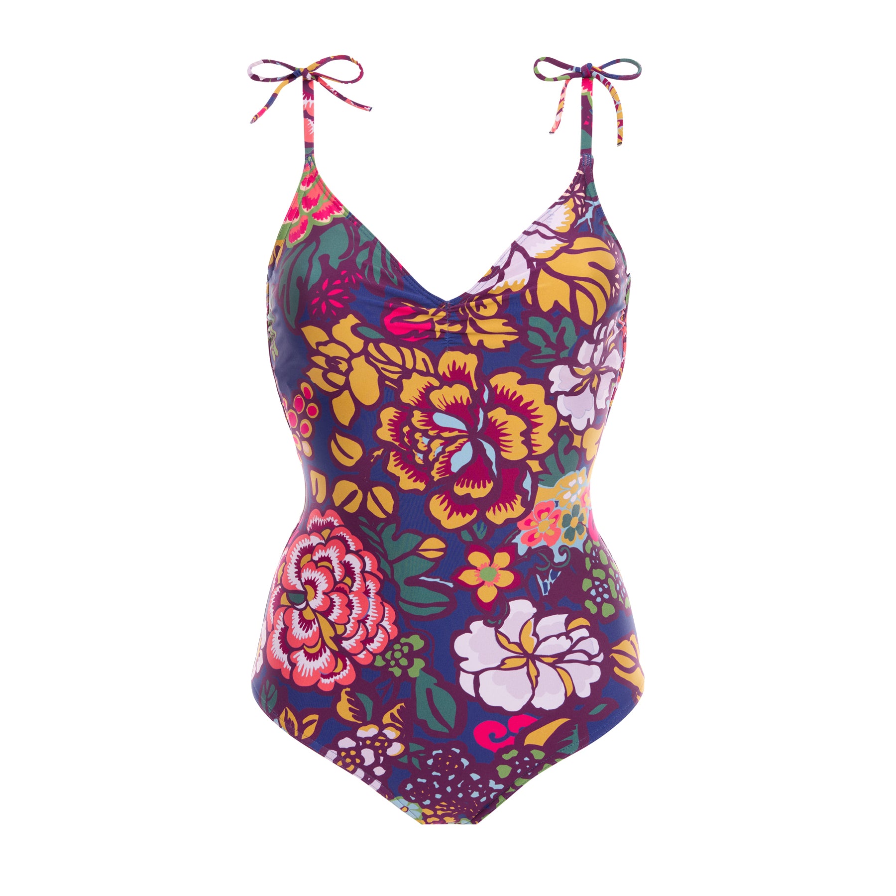 Purple Swimsuit in Bloom print packshot.