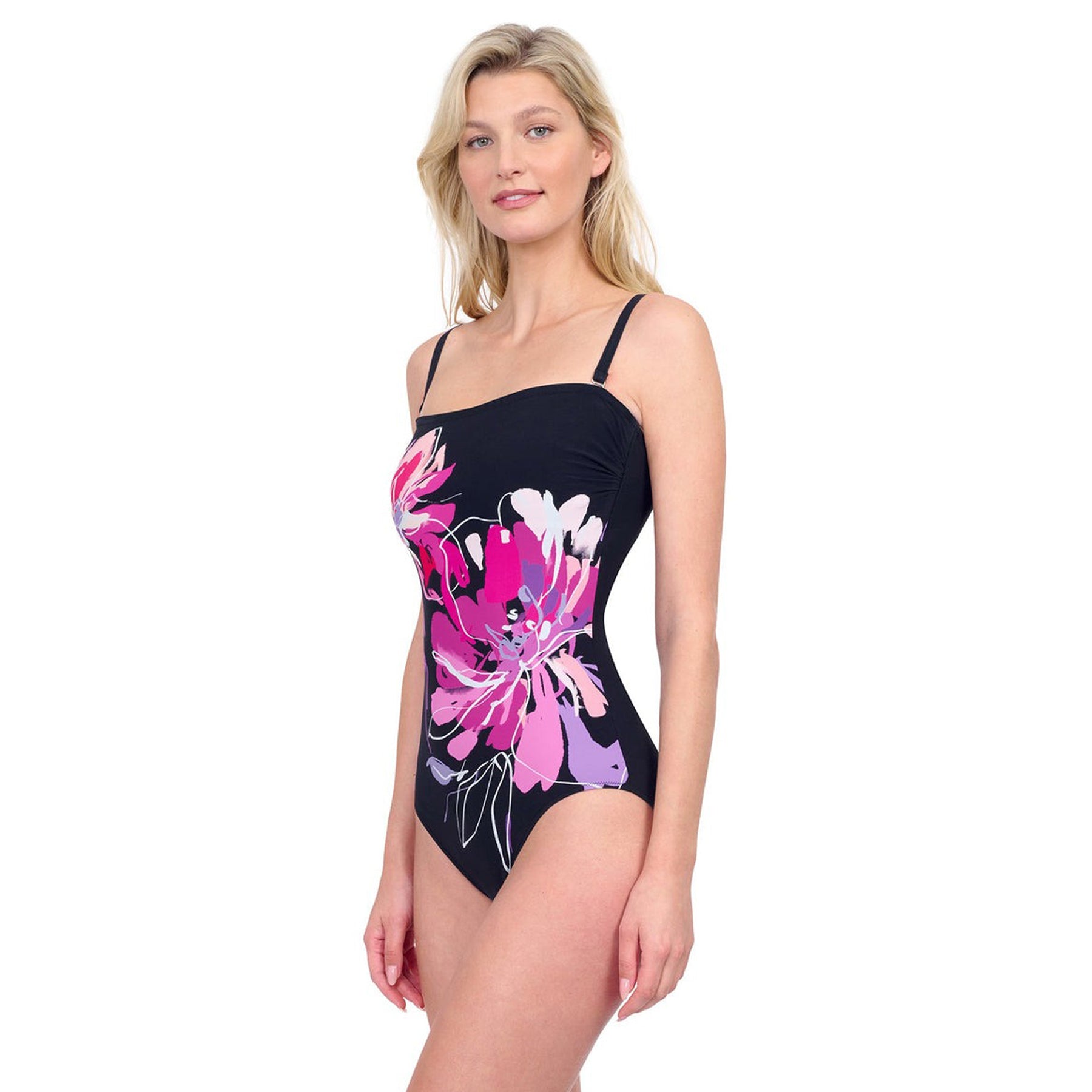 Gottex Water Lily Bandeau Strapless Swimsuit