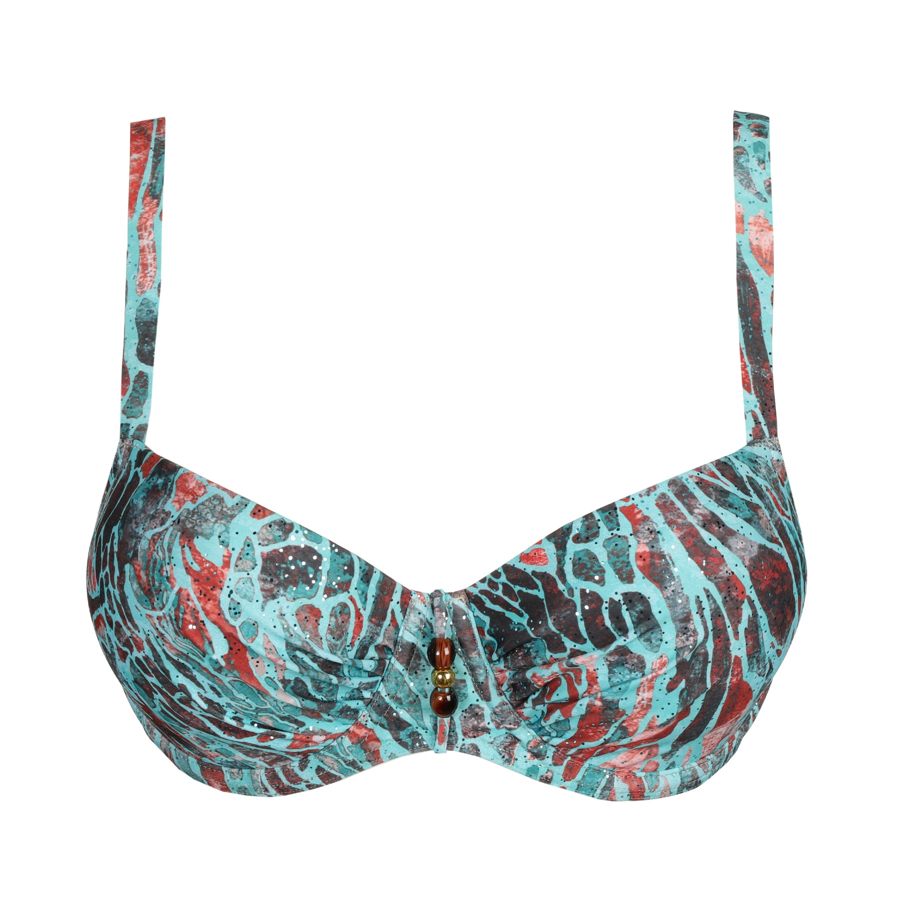 A packshot of PrimaDonna Swim Summer-Spring Collection 2025, blue leopard print.