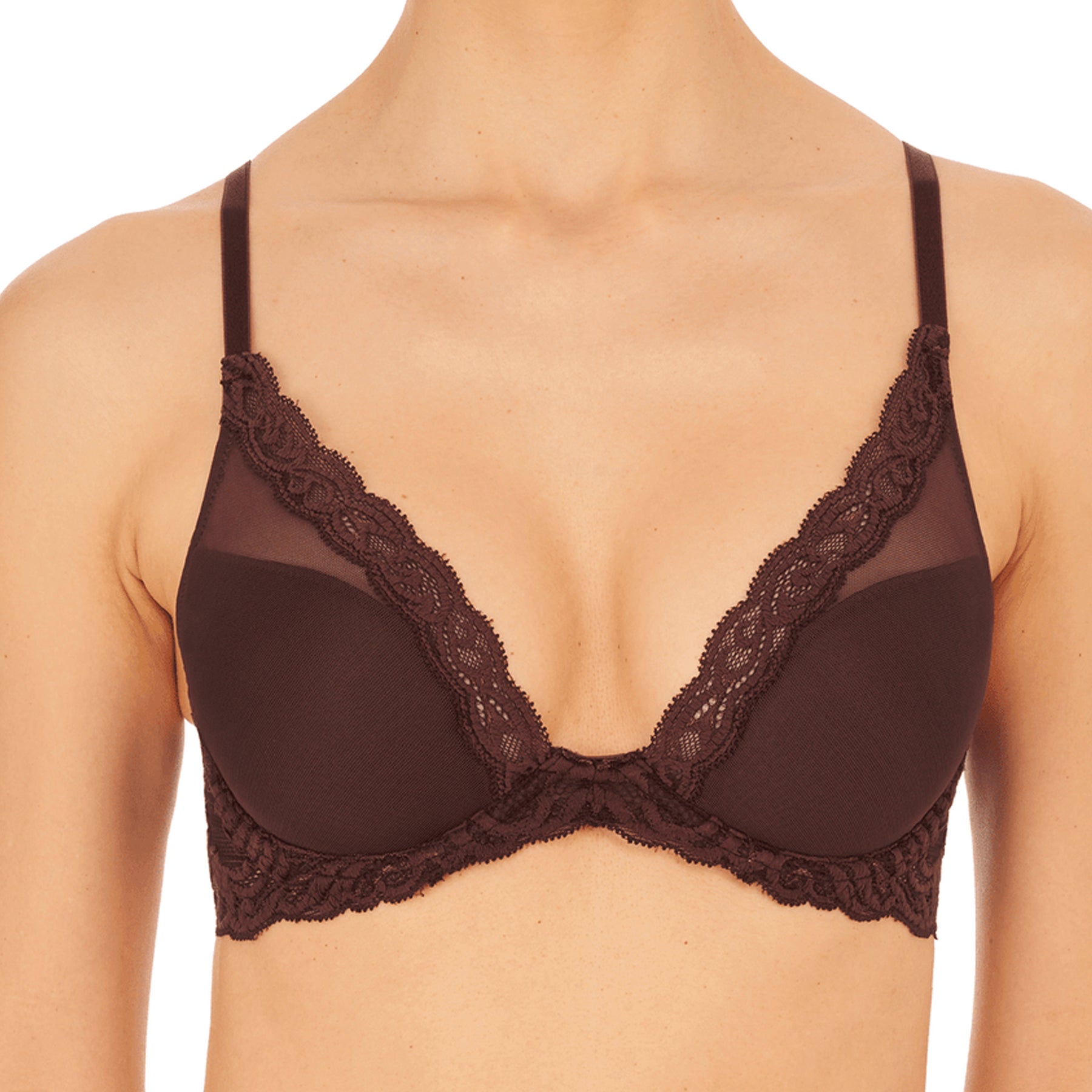 Natori Feathers Contour Plunge Bra, Oyster/Apricot, 36D : :  Clothing, Shoes & Accessories