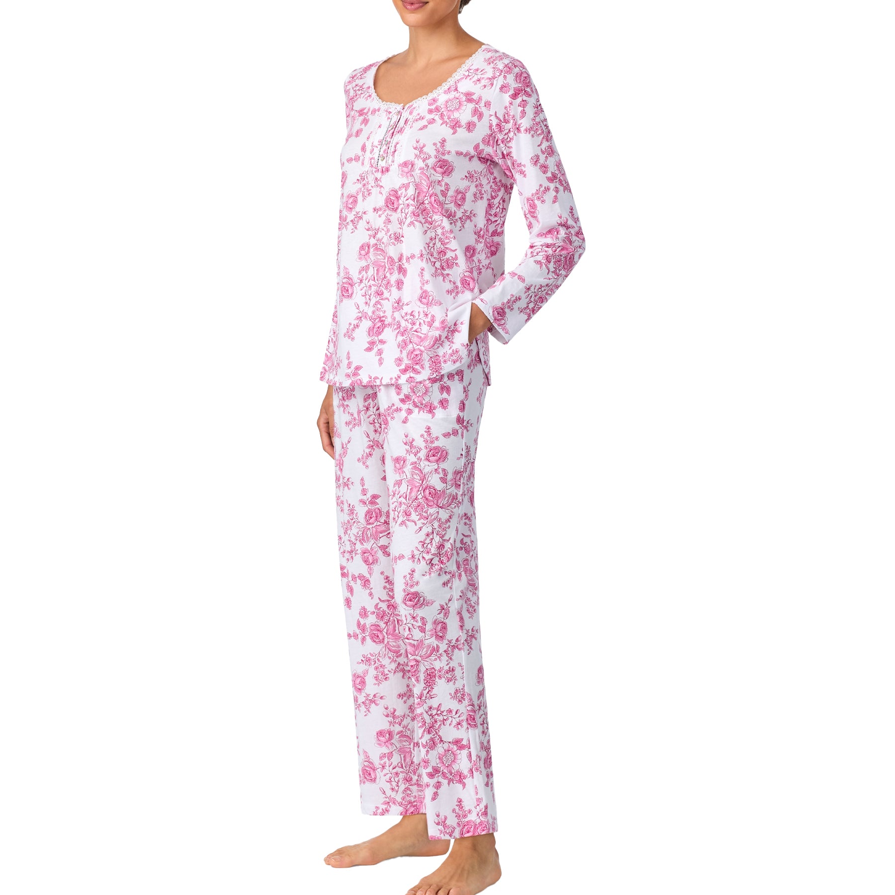 Floral pajama set on a white background