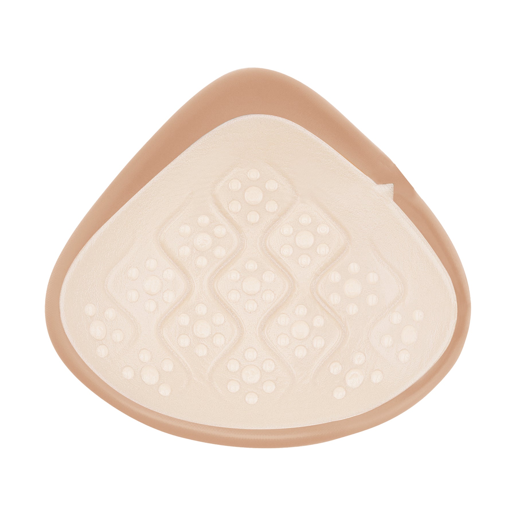 amoena adapt air and xtra light breast prosthesis form only, front view with natural teardrop shape.
