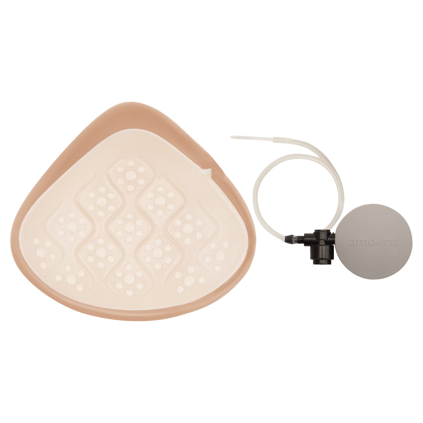 amoena adapt air and xtra light breast prosthesis back view showing textured inner surface and silicone edge.