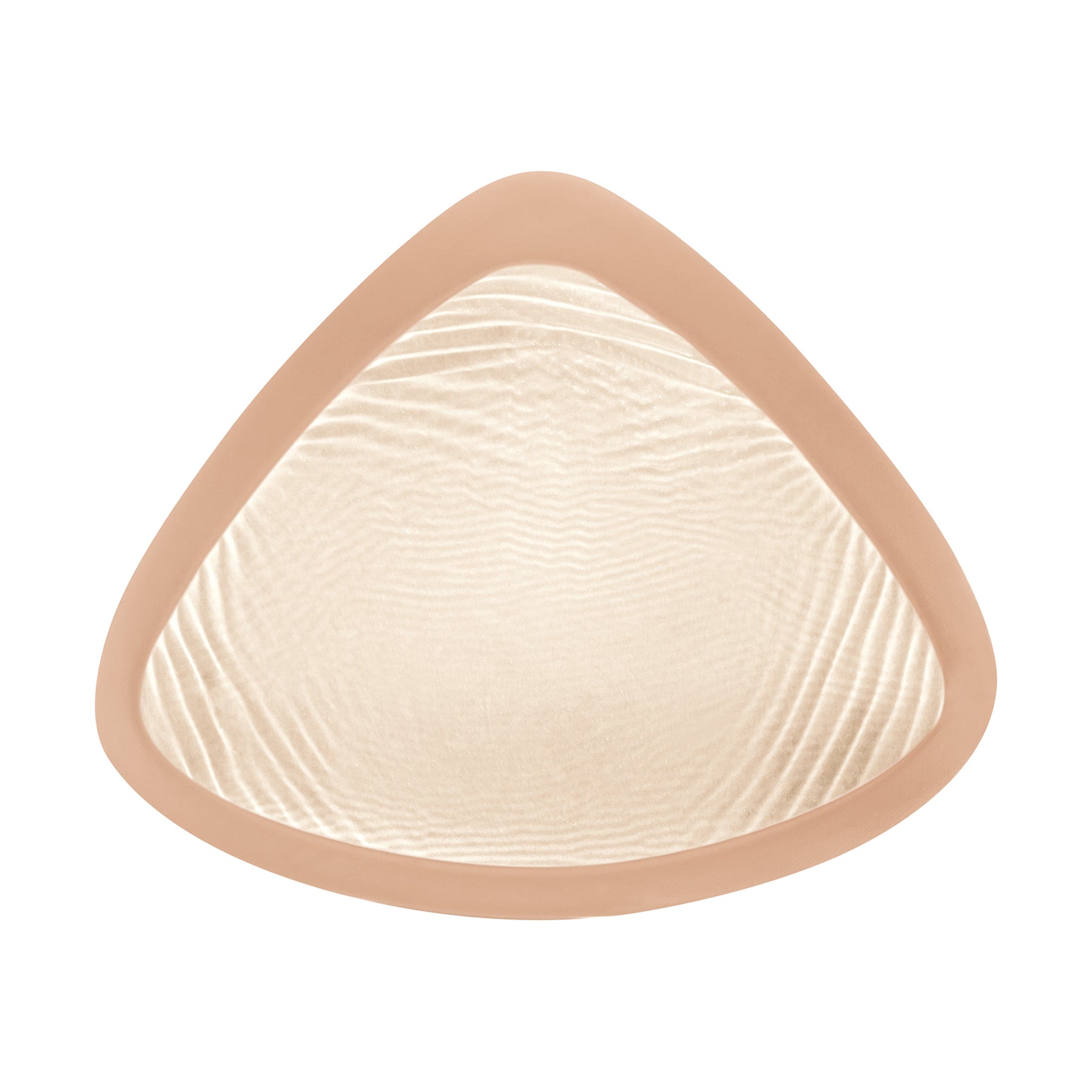 Amoena 390 Natura Light 2S breast prosthesis back view with soft textured inner surface and tapered edges on white background.