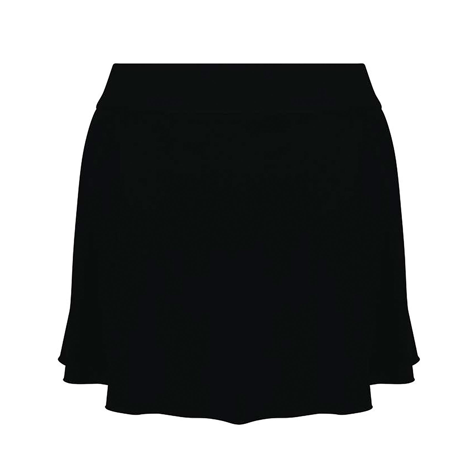 anita swim black swim skirt flat lay back view flared full-coverage bikini skirt bottom