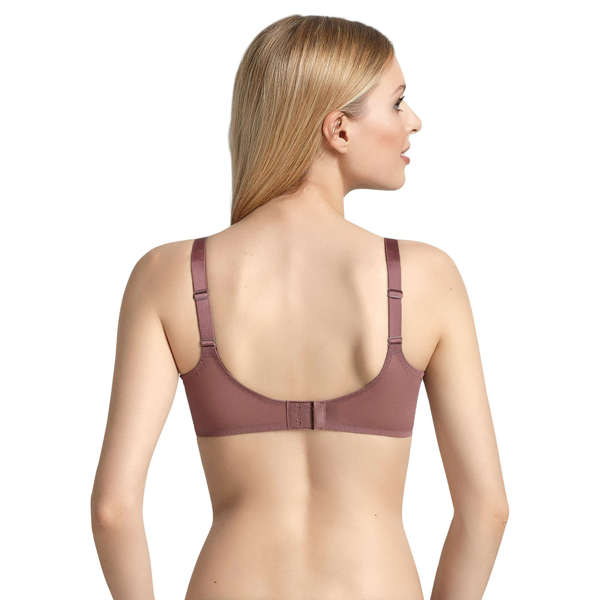 Anita Rosa Faia Fleur Nursing Bra 5053 in 769 berry. Rear view on model.