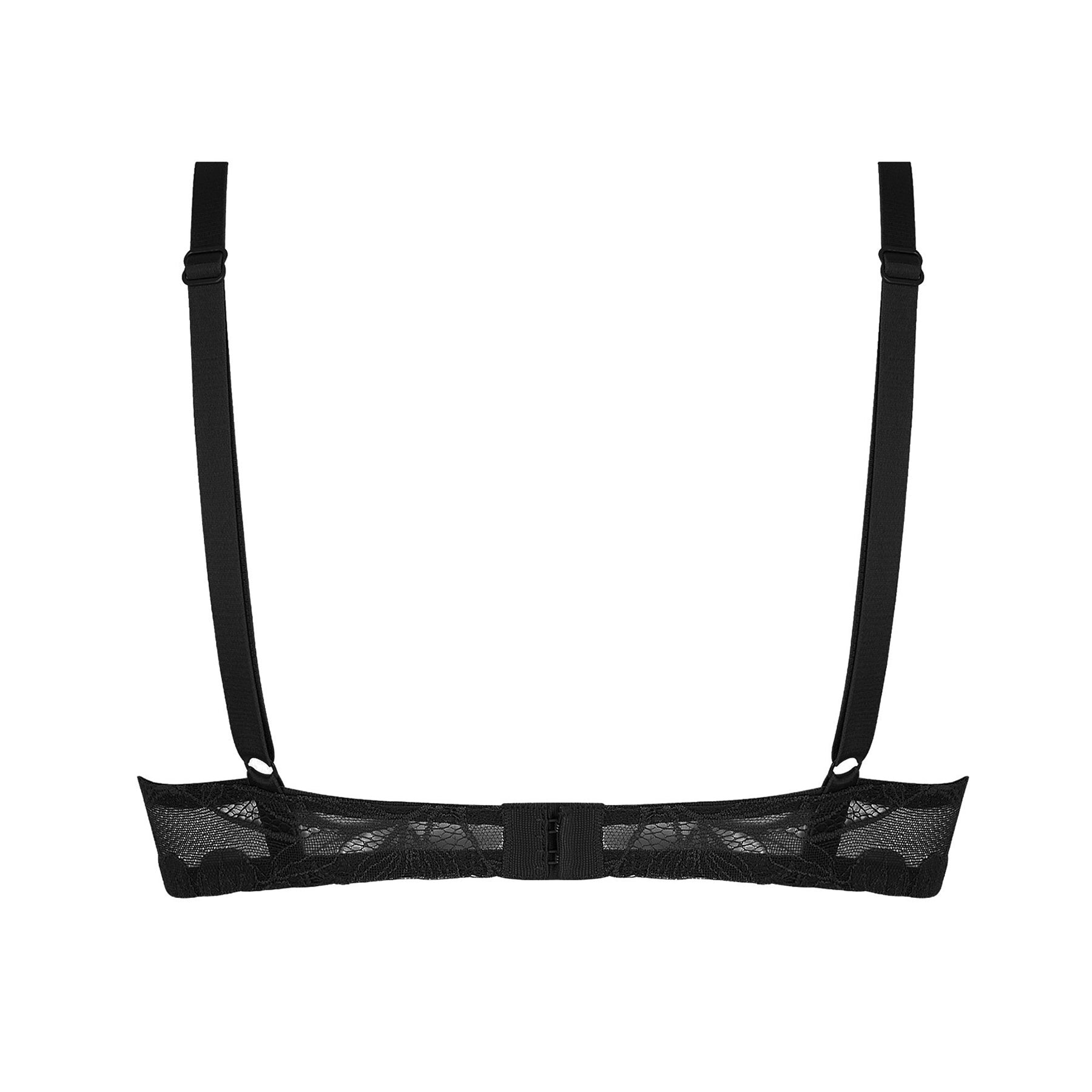 Antigel Dentelle Rebelle half pad triangle bra black lace back view no model