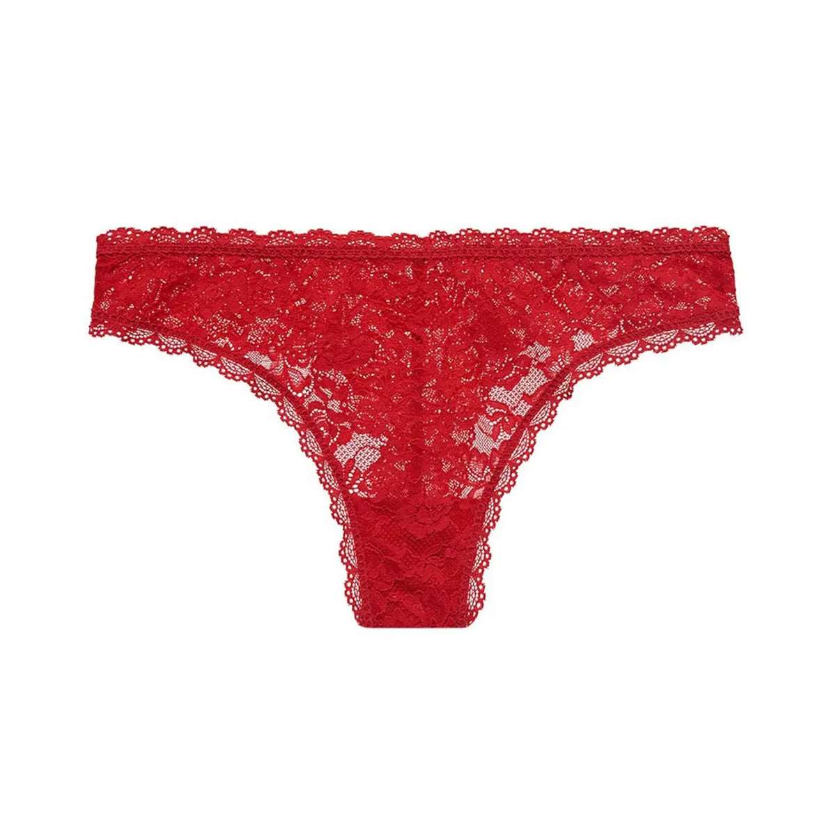 Azuki Women's Sexy Crotchless Panties See Through Embroidery Adjustable  Thongs For Women