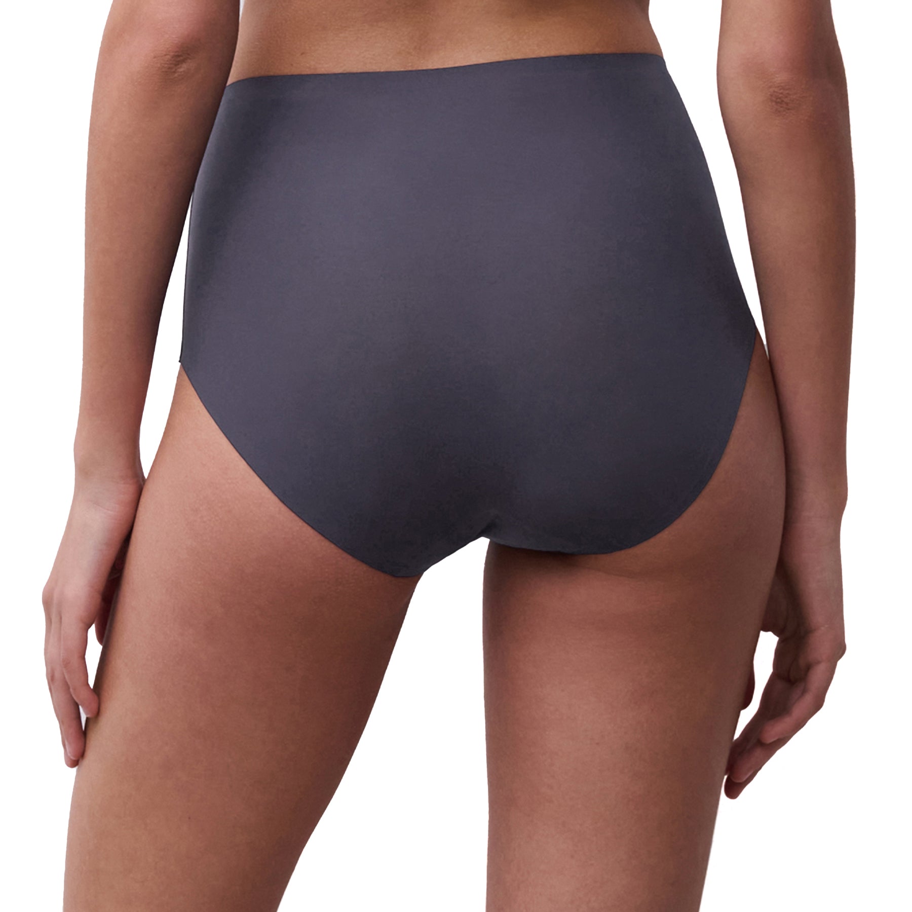 Dark gray high-waisted underwear on a white background