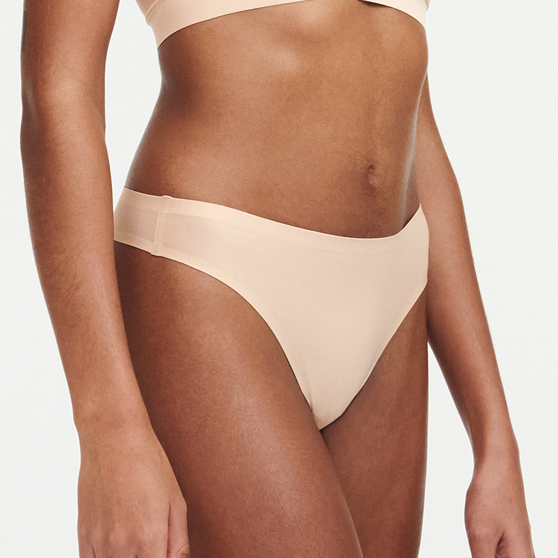 Chantelle Soft Stretch High Waist Thong in Ultra Nude - Busted Bra