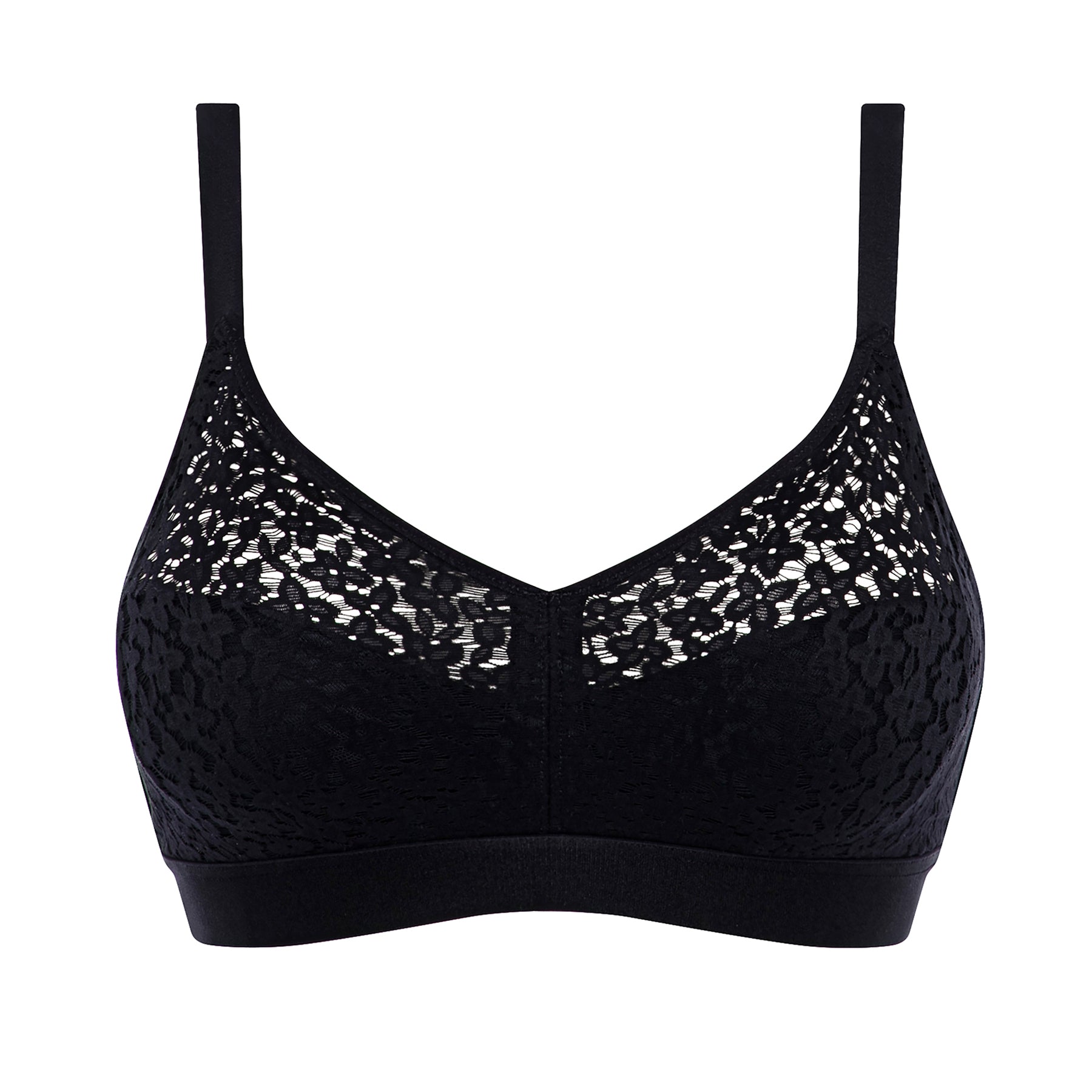 REORIAFEE Sports Comfy Bra for Seniors Comfortable Bra for Older Women Sexy  Lace Underwear Two Piece Set Black S 