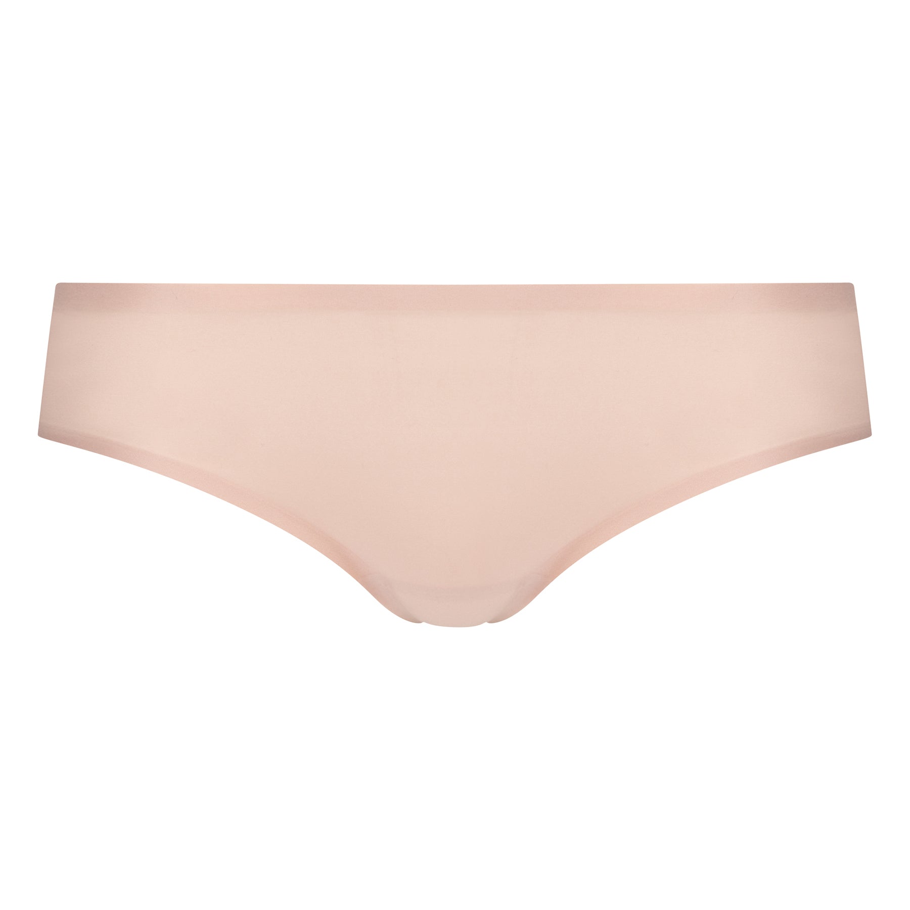 Flat lay of Chantelle Soft Stretch Bikini Panty in Nude Rose – seamless microfiber design in neutral nude tone.