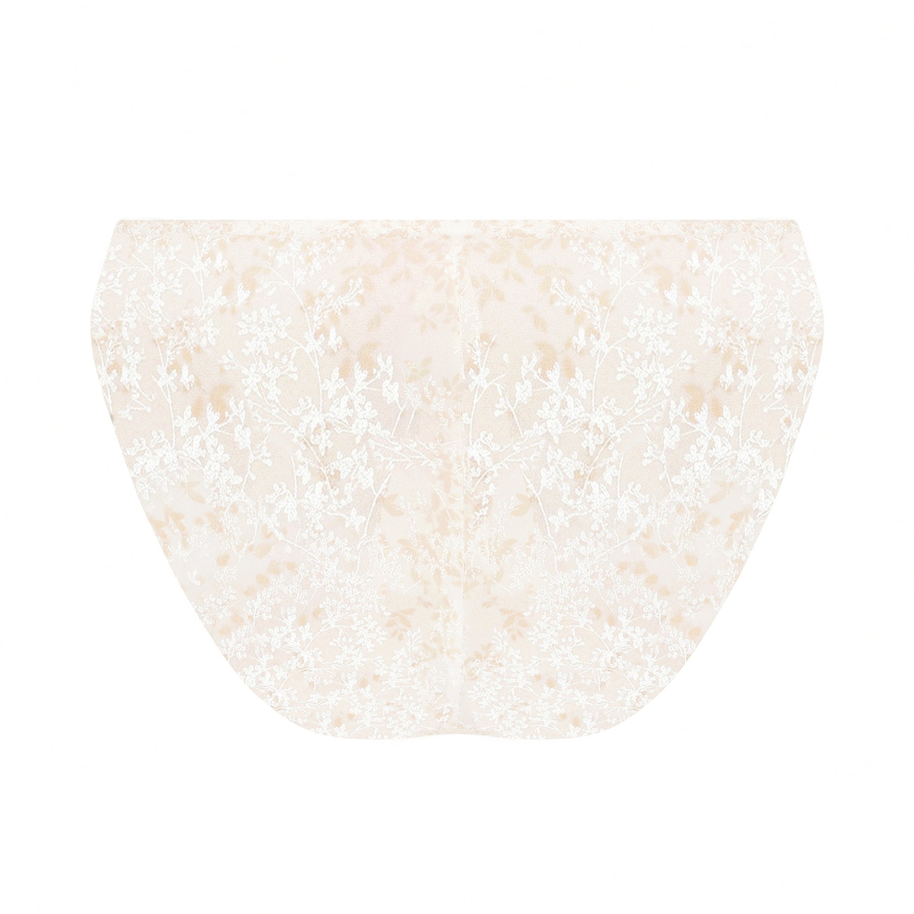 Antigel floral print full brief in ivory and beige with seamless back and delicate botanical pattern.