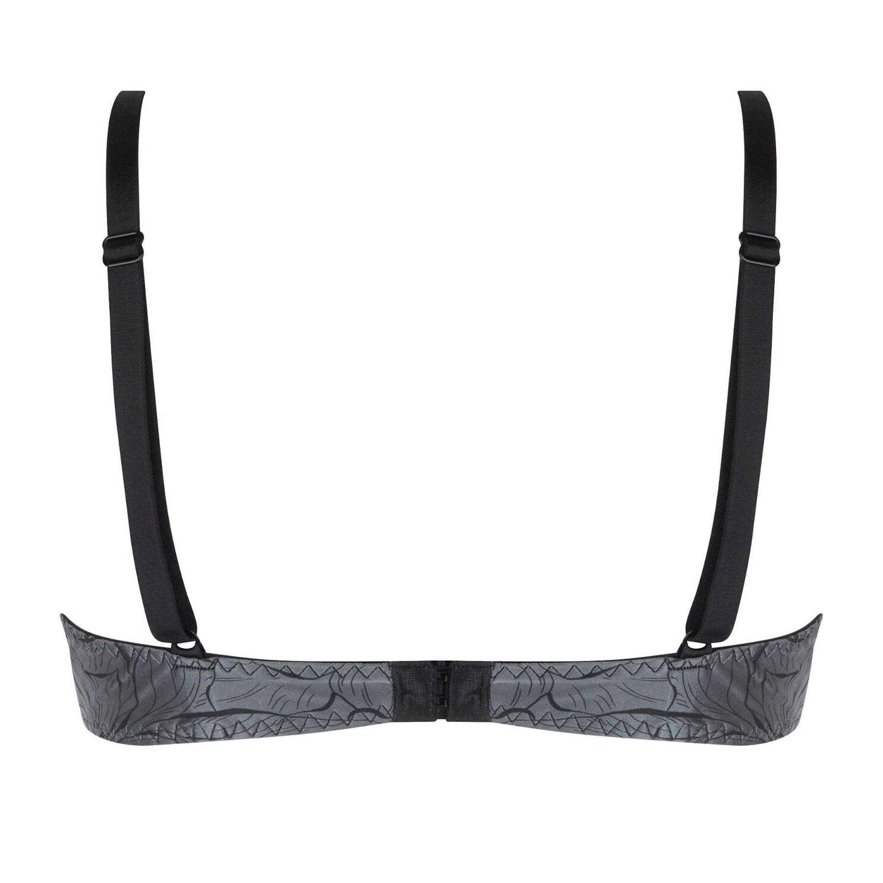 Black bra with thin straps on a white background