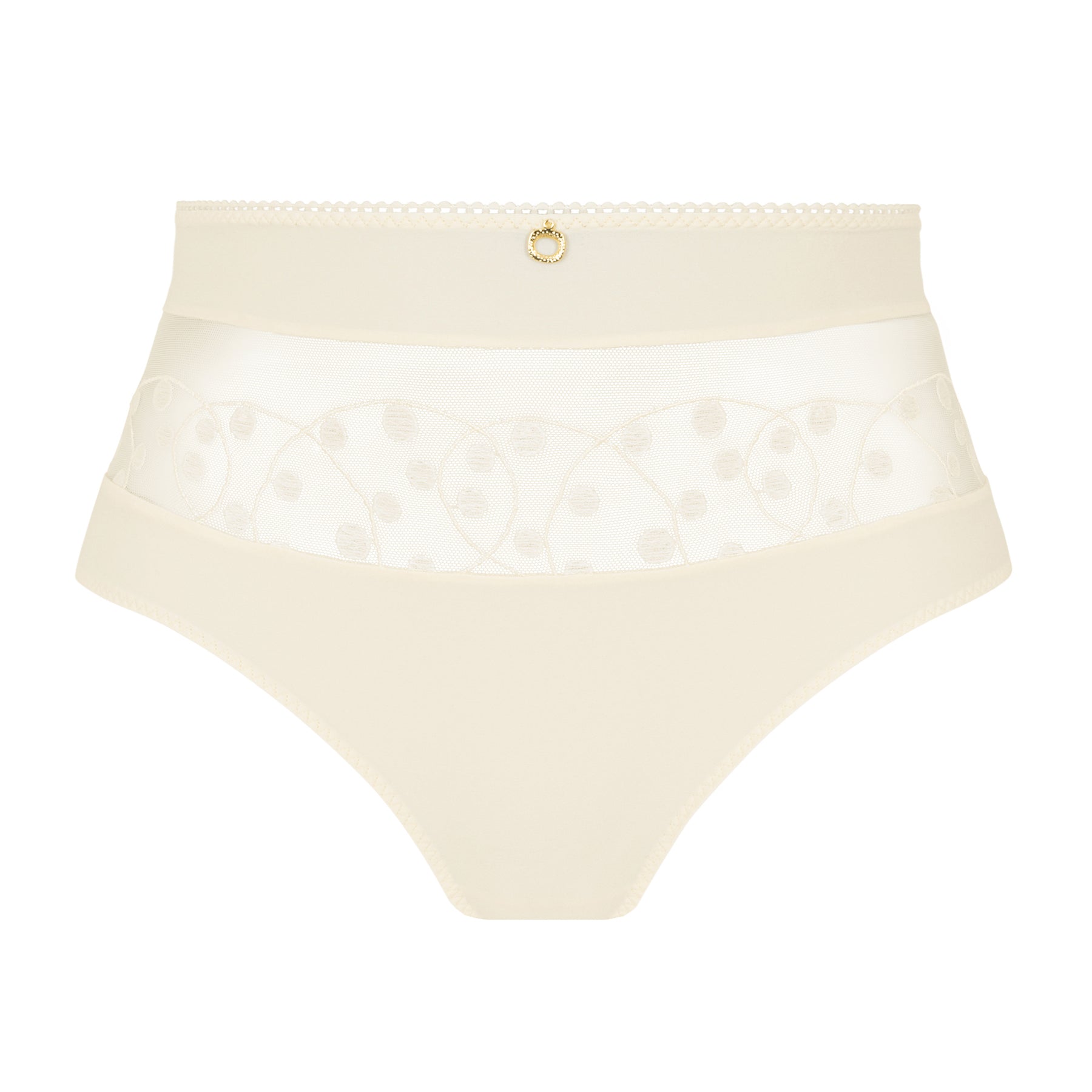 Empreinte Tess 05228 high waist brief in cream. Front view flat lay without model.