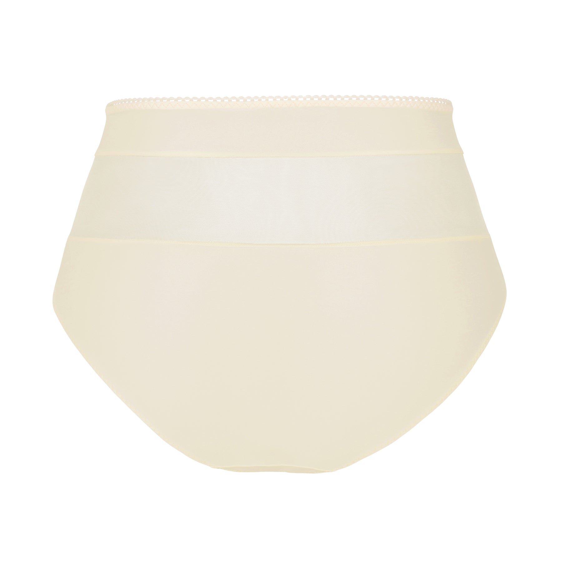 Empreinte Tess 05228 high waist brief in cream. Rear view flat lay without model.