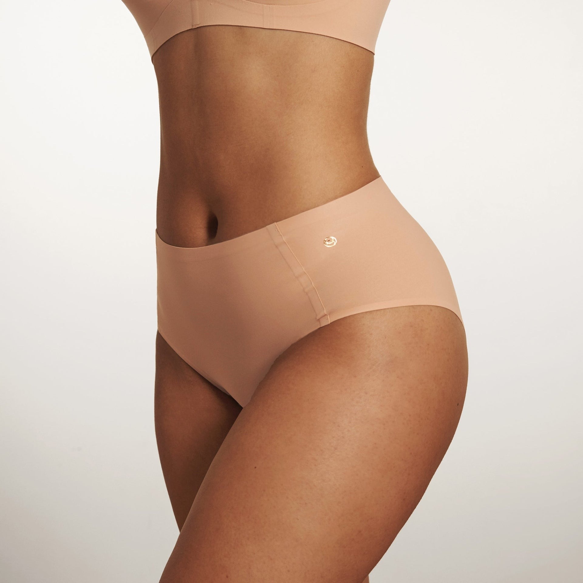 Side view of Himalayan Salt Evelyn & Bobbie high rise seamless full coverage underwear