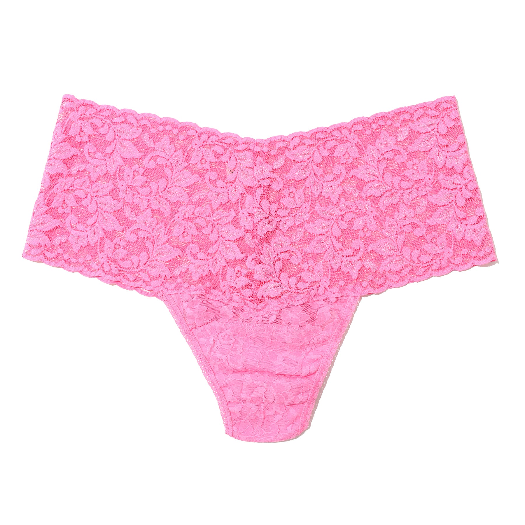 Hanky Panky retro thong 9K1926 in taffy pink. Flat lay without model.
