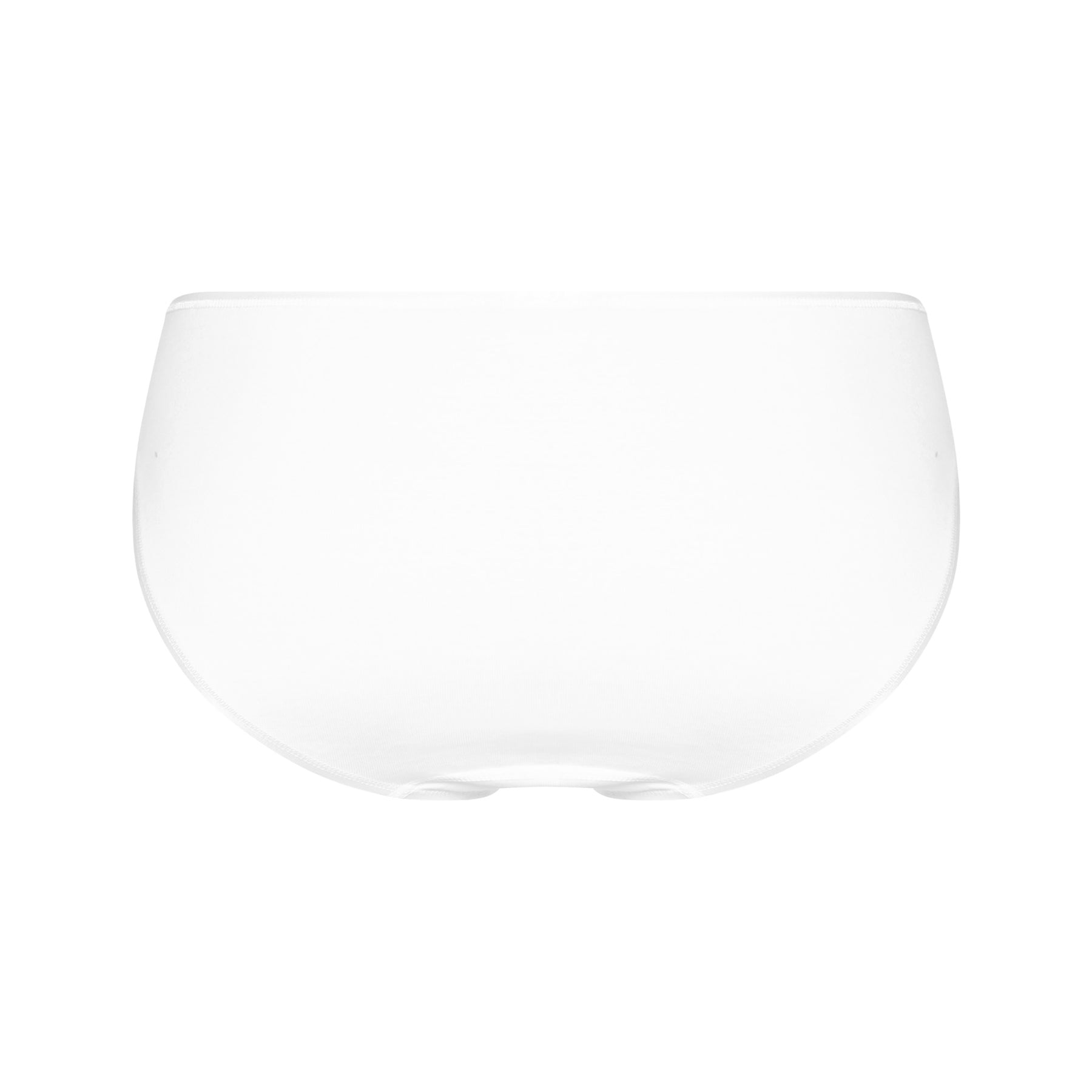 Back view of Hanro Cotton Seamless Bikini Panty in White featuring breathable cotton and no visible panty lines.