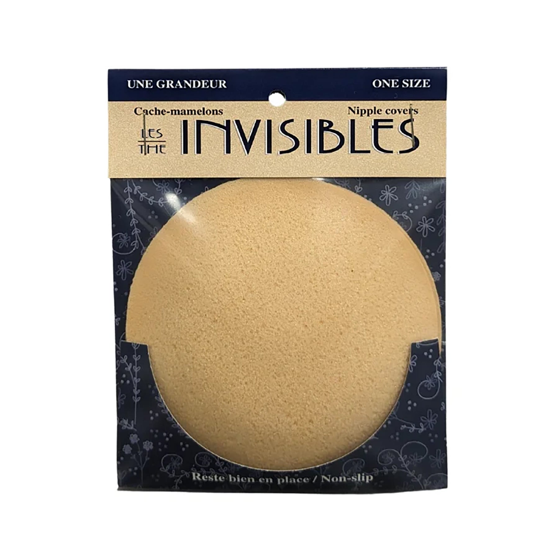 Invisibles foam nipple covers. One size. Nude colour. Package view. 1 pair included.