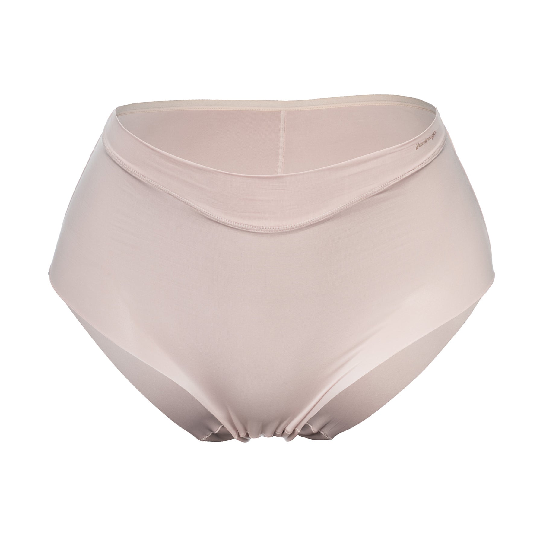 Front view of Janira Active Day seamless full brief in dune 483, designed with a soft, second-skin feel and a flattering high-waist silhouette.