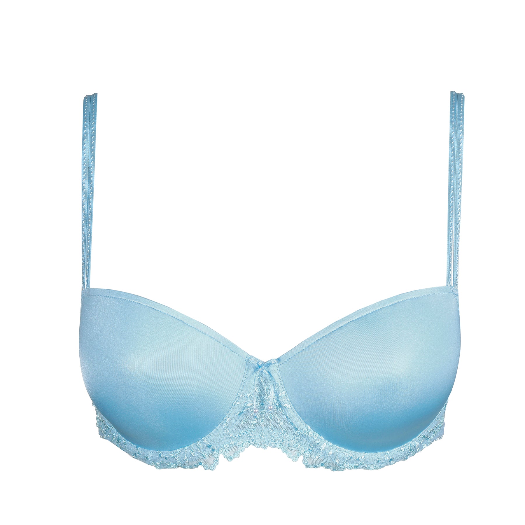 Marie Jo 010-1339 Jane balcony demi cup in milky blue. Flat view without model. 
